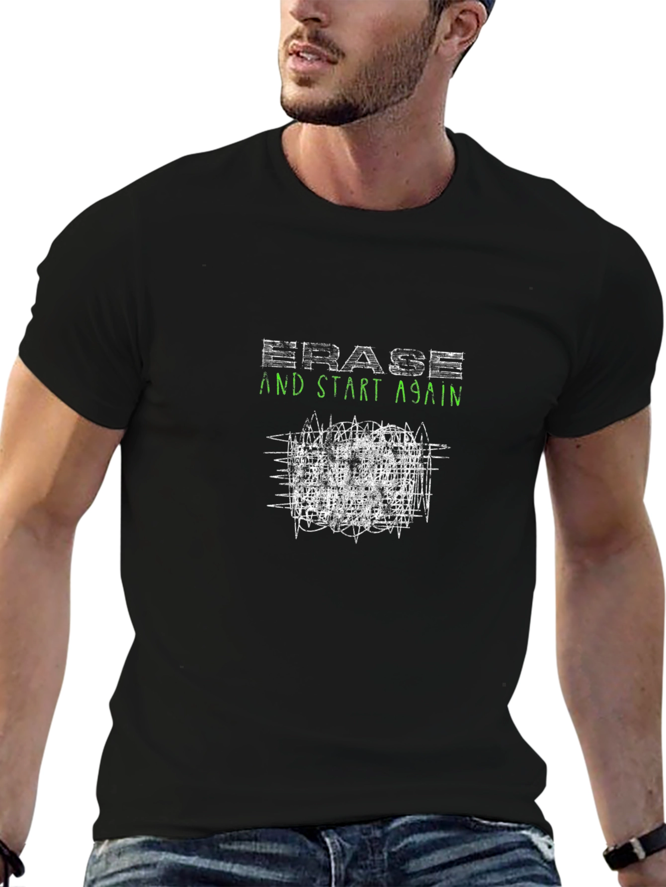 Erase & Start Again Graphic Tee - Black