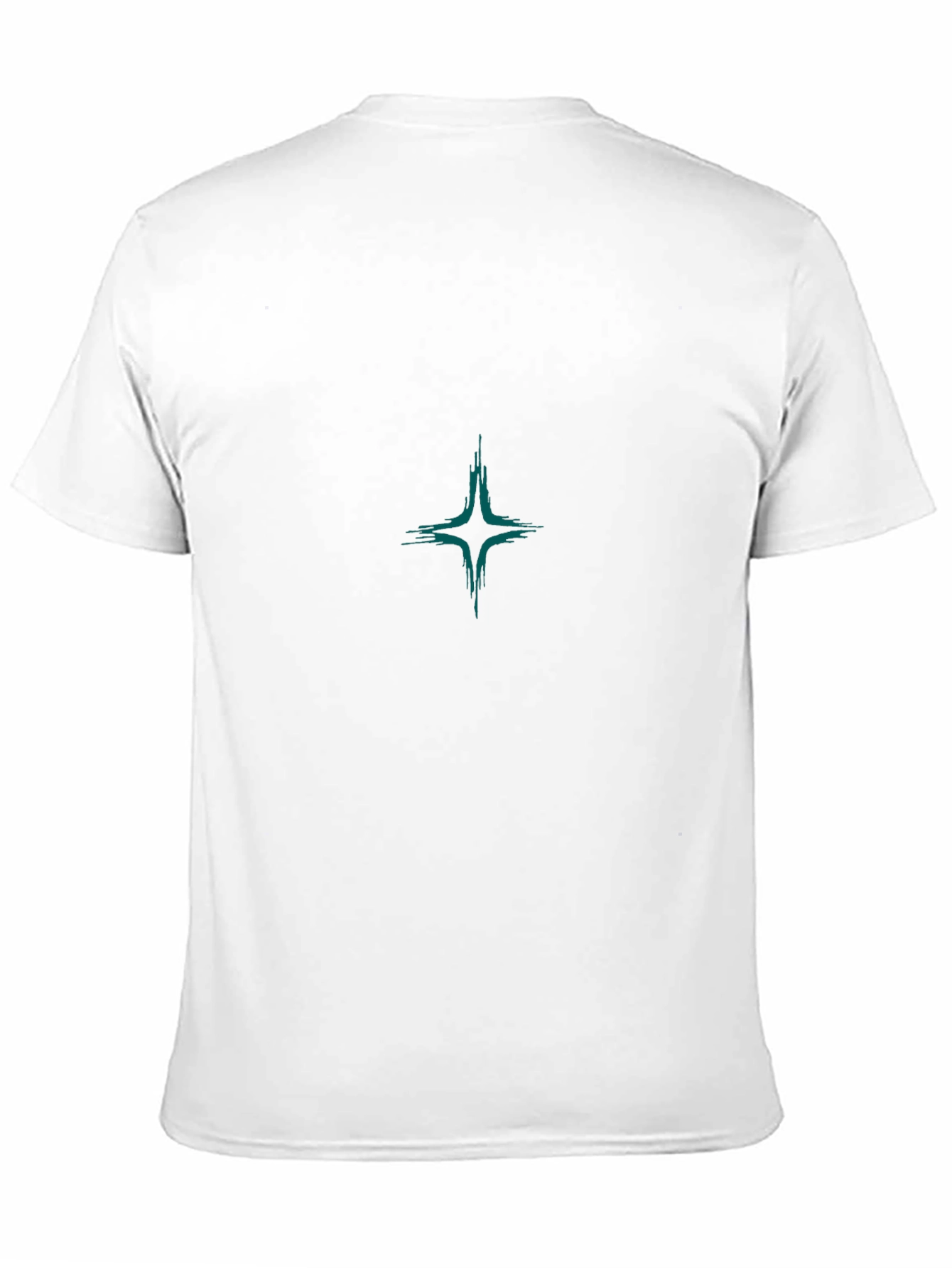 Black T-Shirt with Abstract Teal Star Graphic