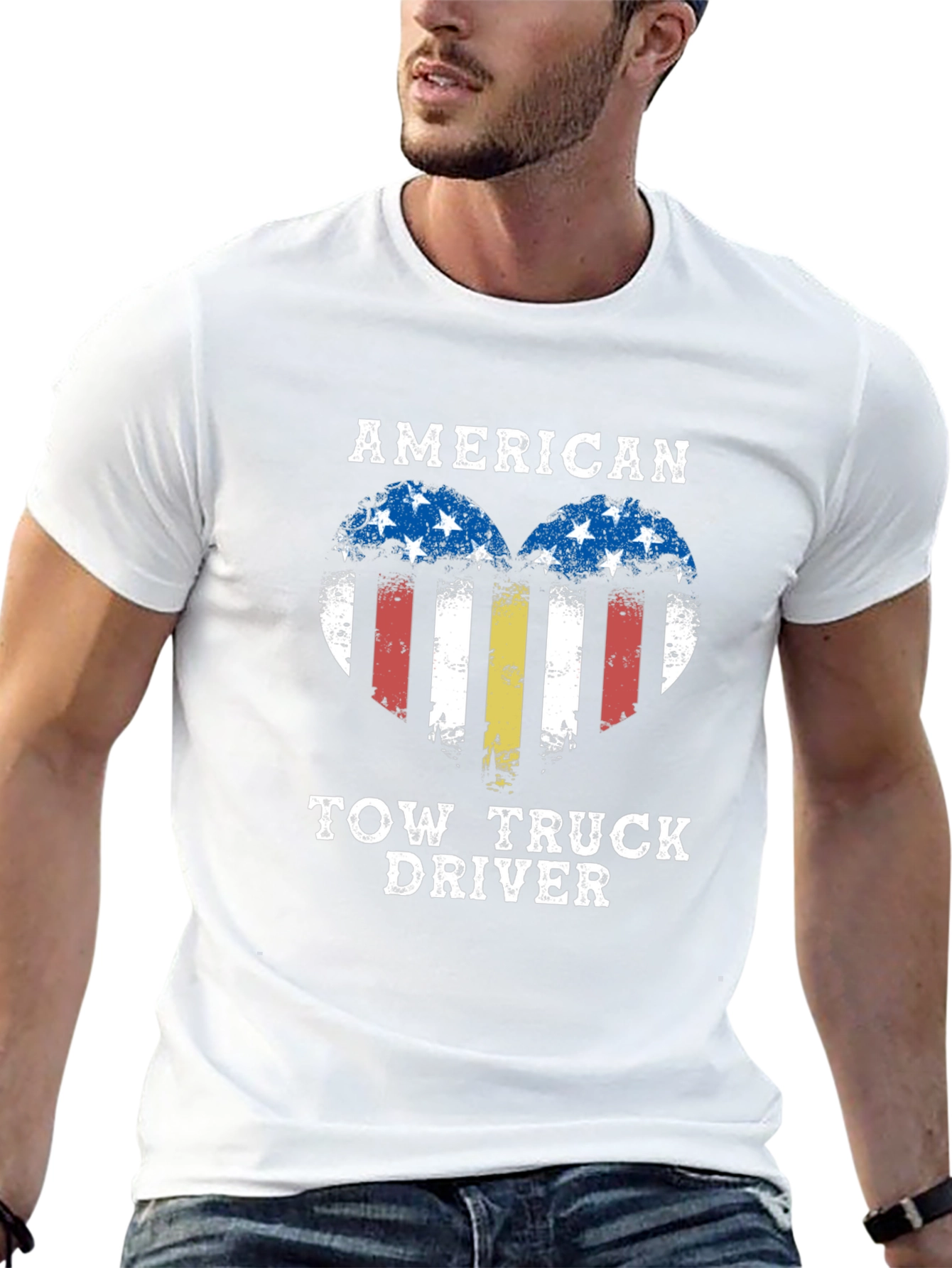 American Tow Truck Driver Graphic T-Shirt