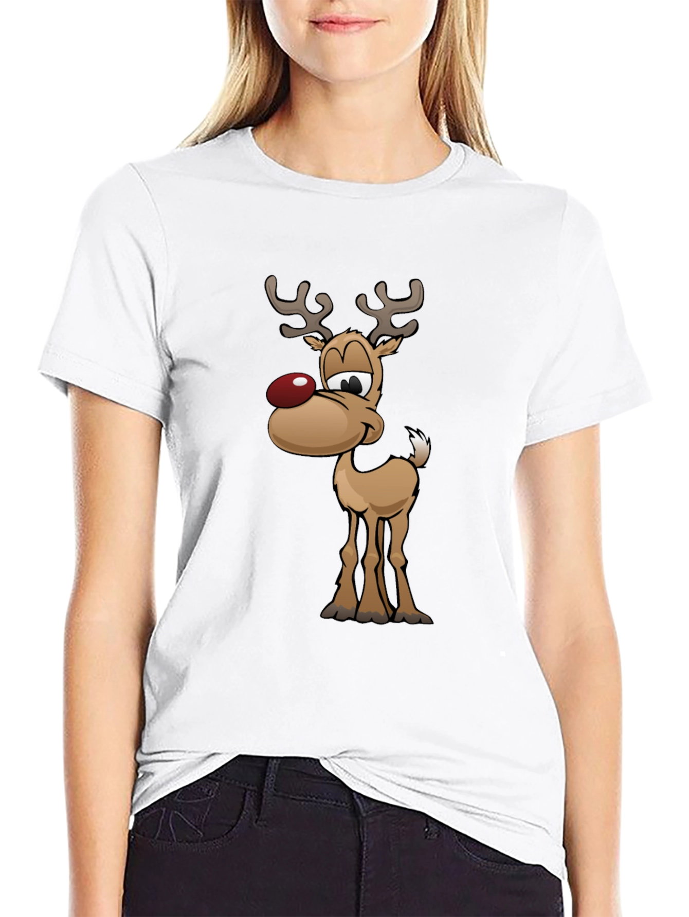 Festive Reindeer Graphic Tee - Holiday Fun!