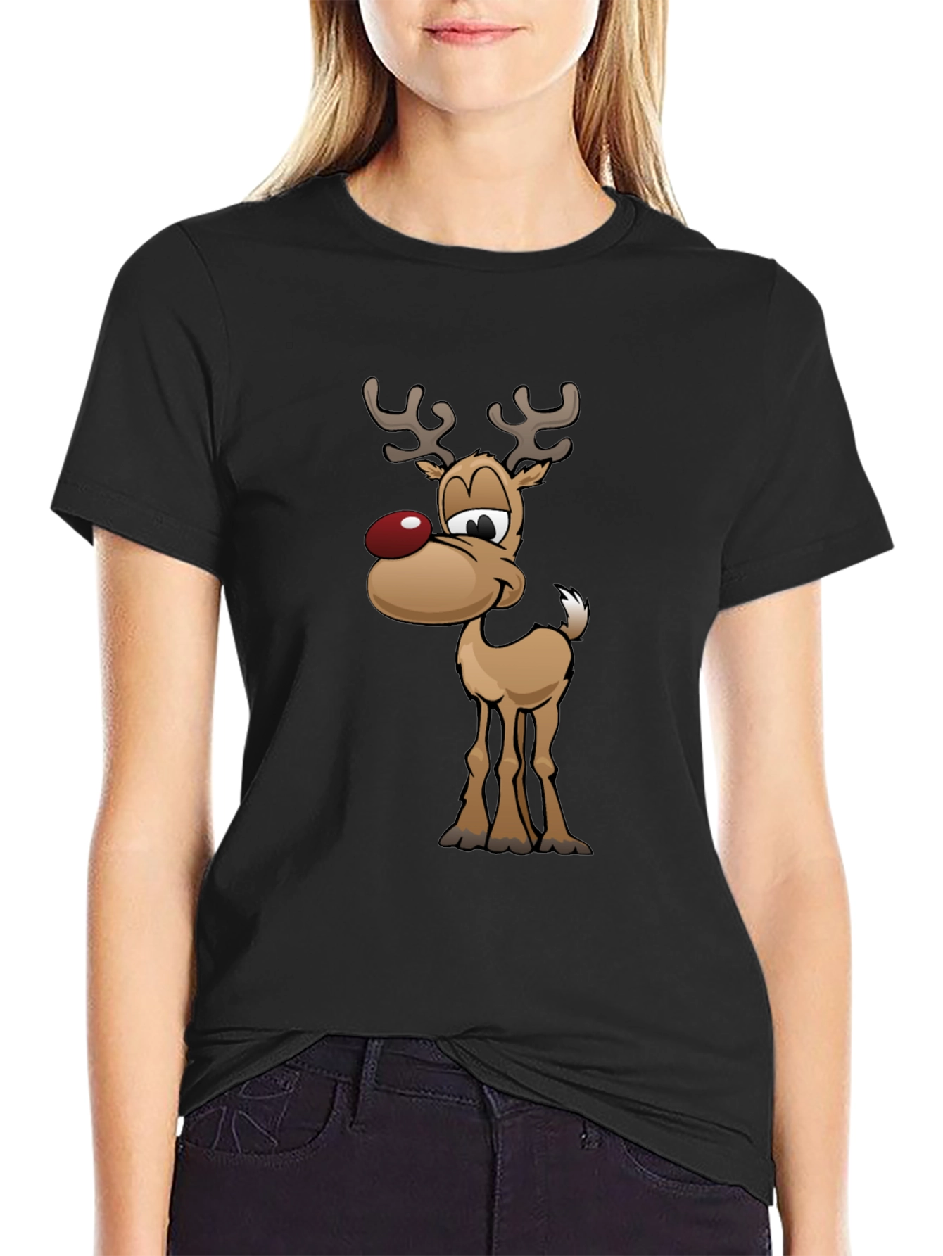 Festive Reindeer Graphic Tee - Holiday Fun!