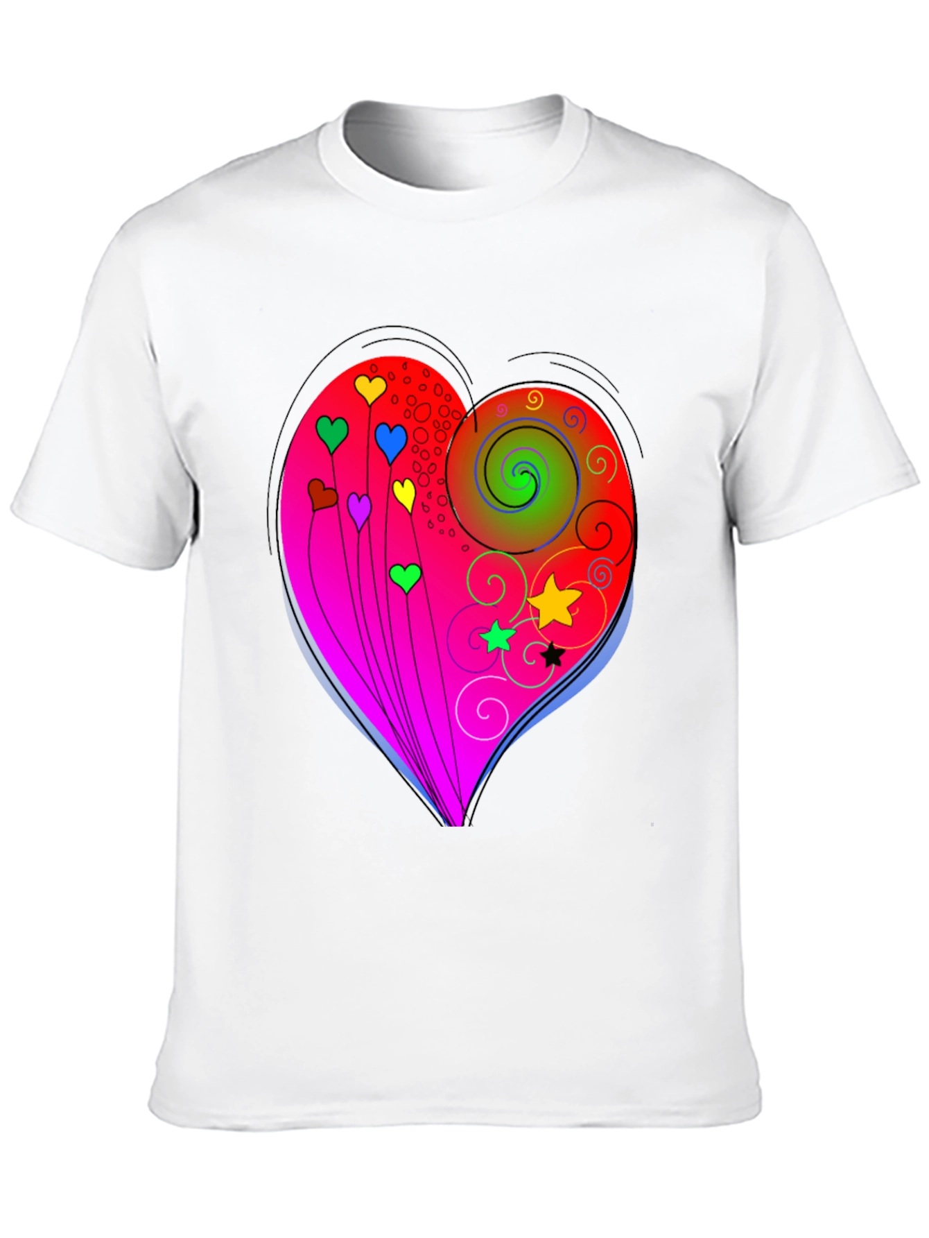 Heart Swirls Graphic T-Shirt - Stylish Casual Wear