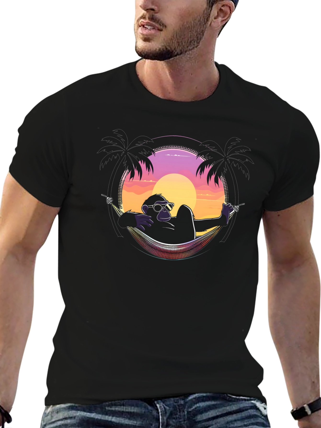 Relaxing Ape T-Shirt - Sunset Vibes
