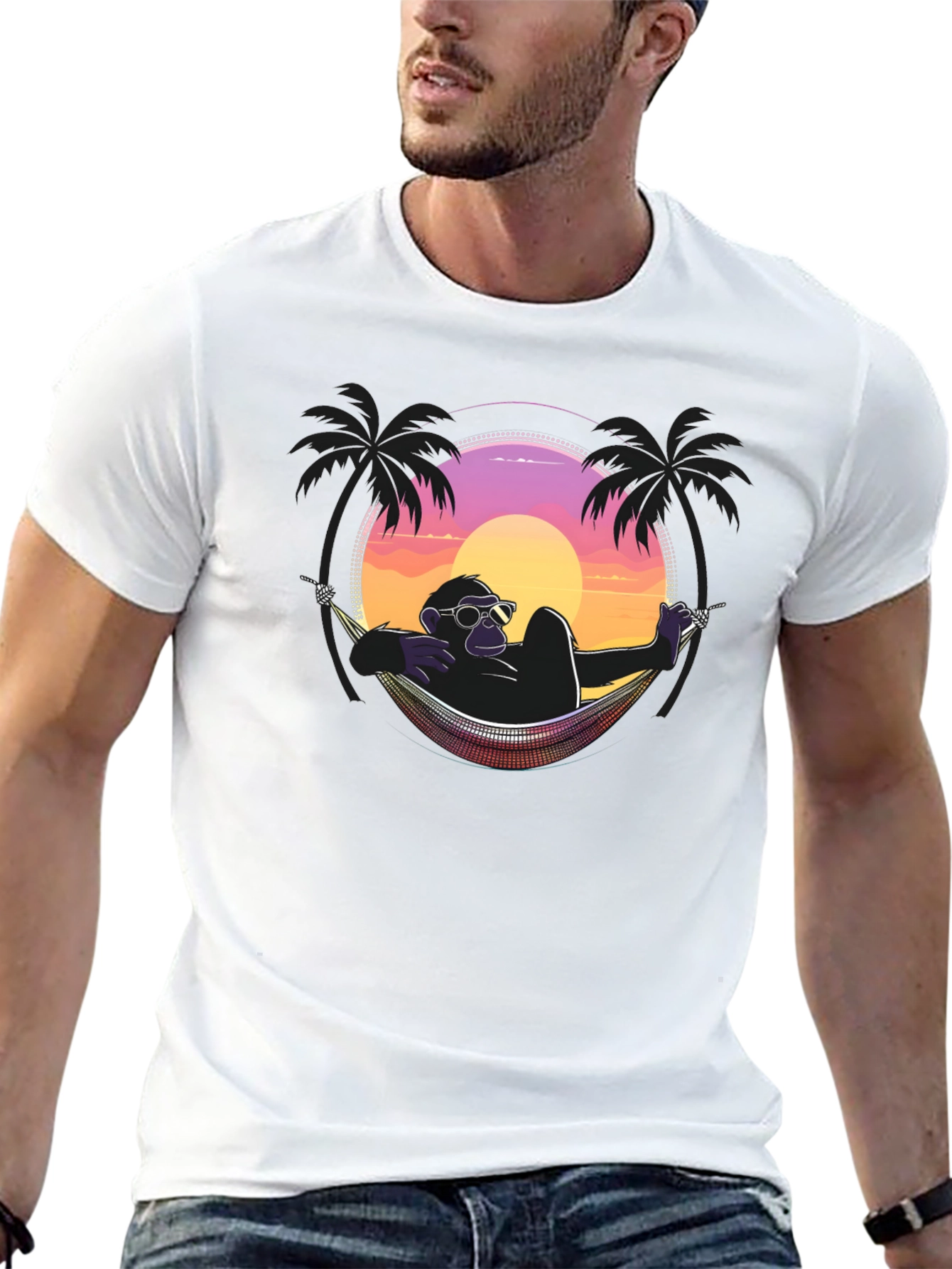 Relaxing Ape T-Shirt - Sunset Vibes