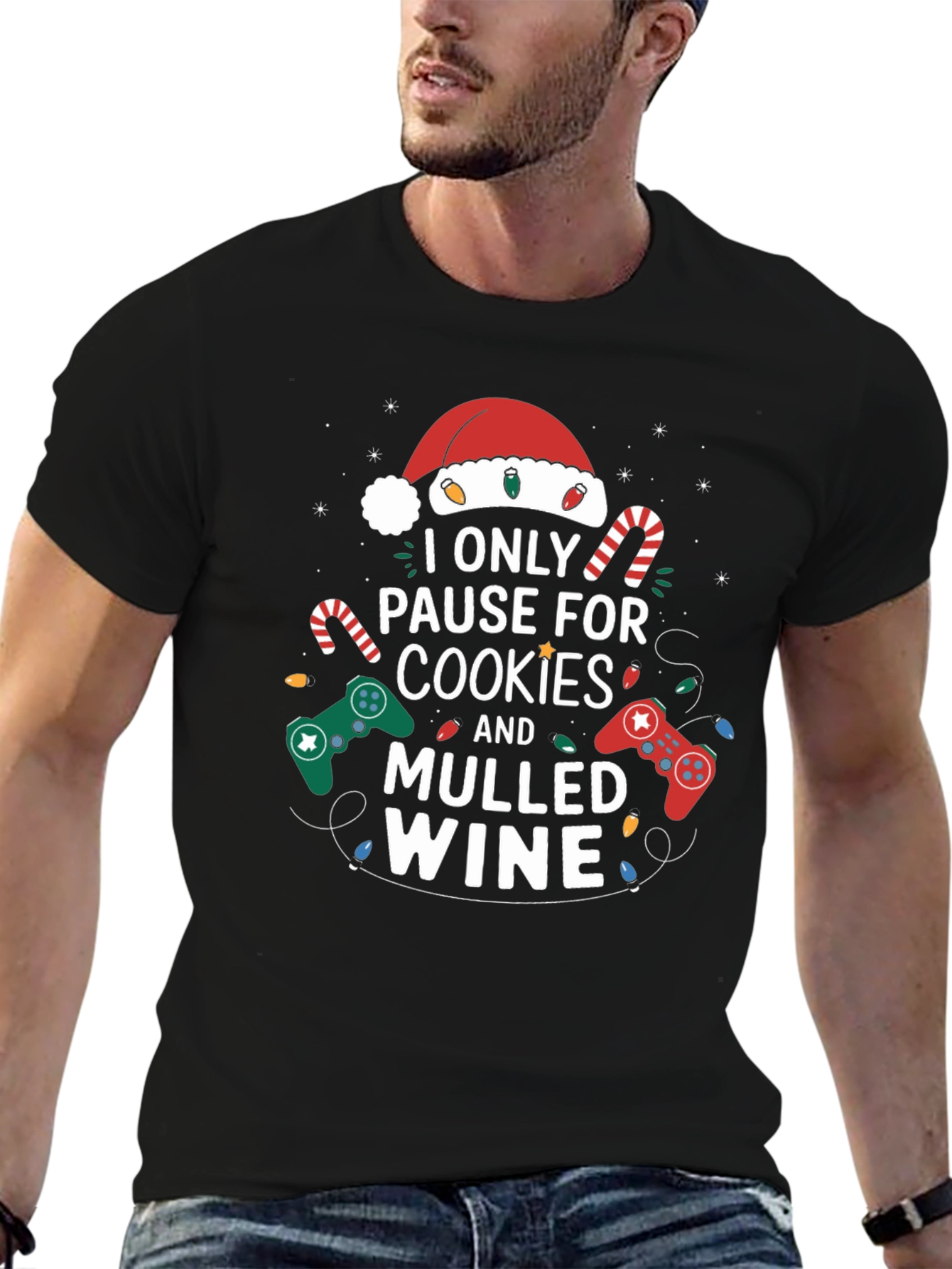 Gamer Christmas T-Shirt: Cookies & Mulled Wine