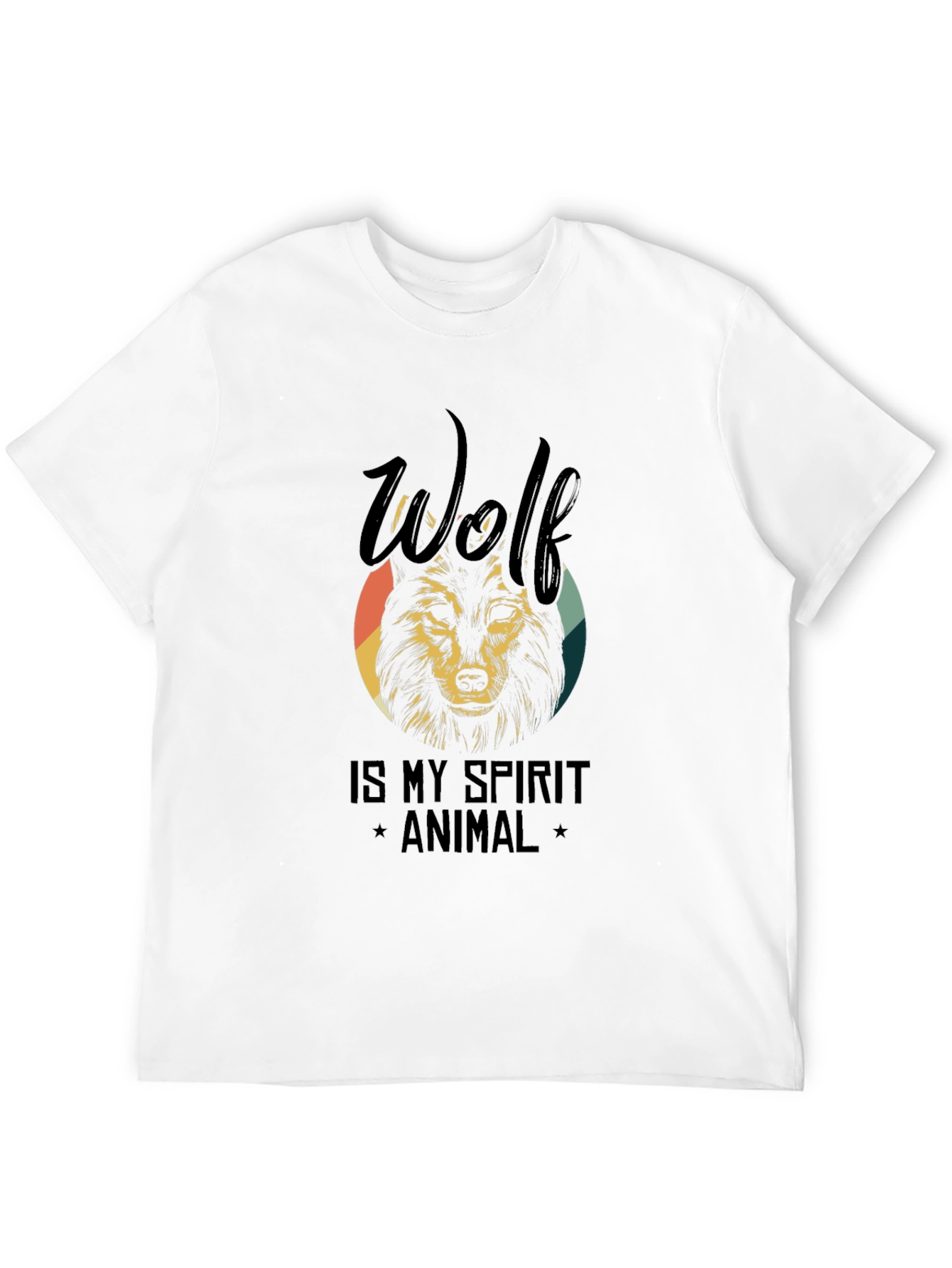 Wolf Spirit Animal Graphic Tee - Black