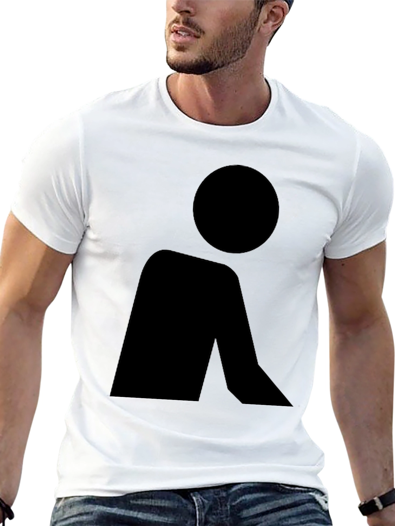 Abstract Human Figure Black Graphic T-Shirt