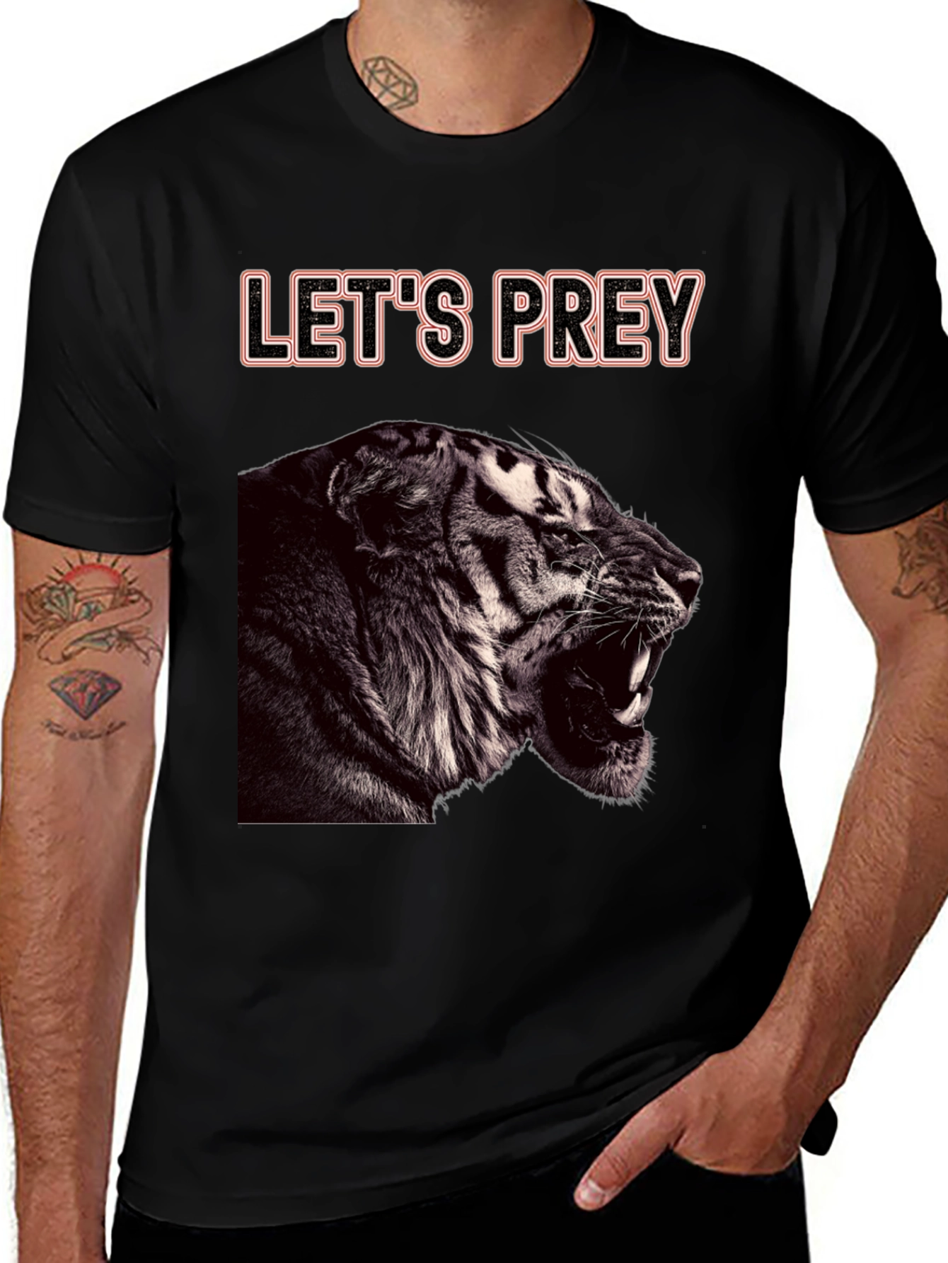 Lets Prey Tiger Graphic Tee - Black