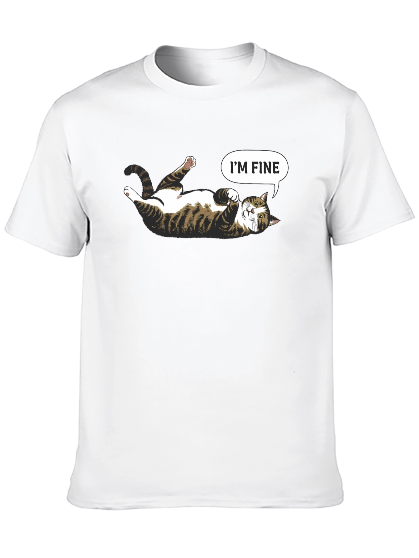 Funny Cat Graphic Tee - Im Fine T-Shirt