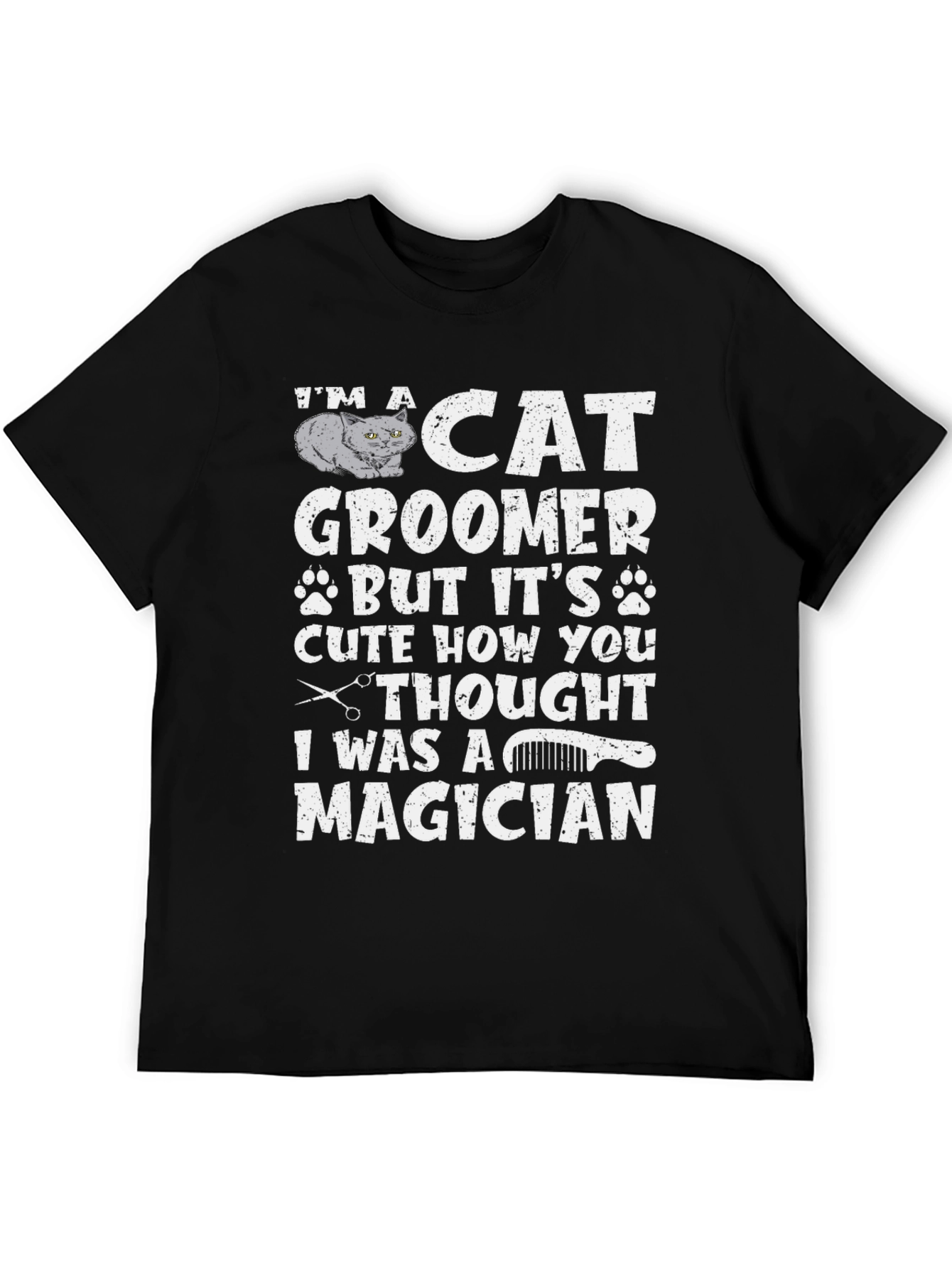 Cat Groomer Magician T-Shirt Funny Pet Salon Gift