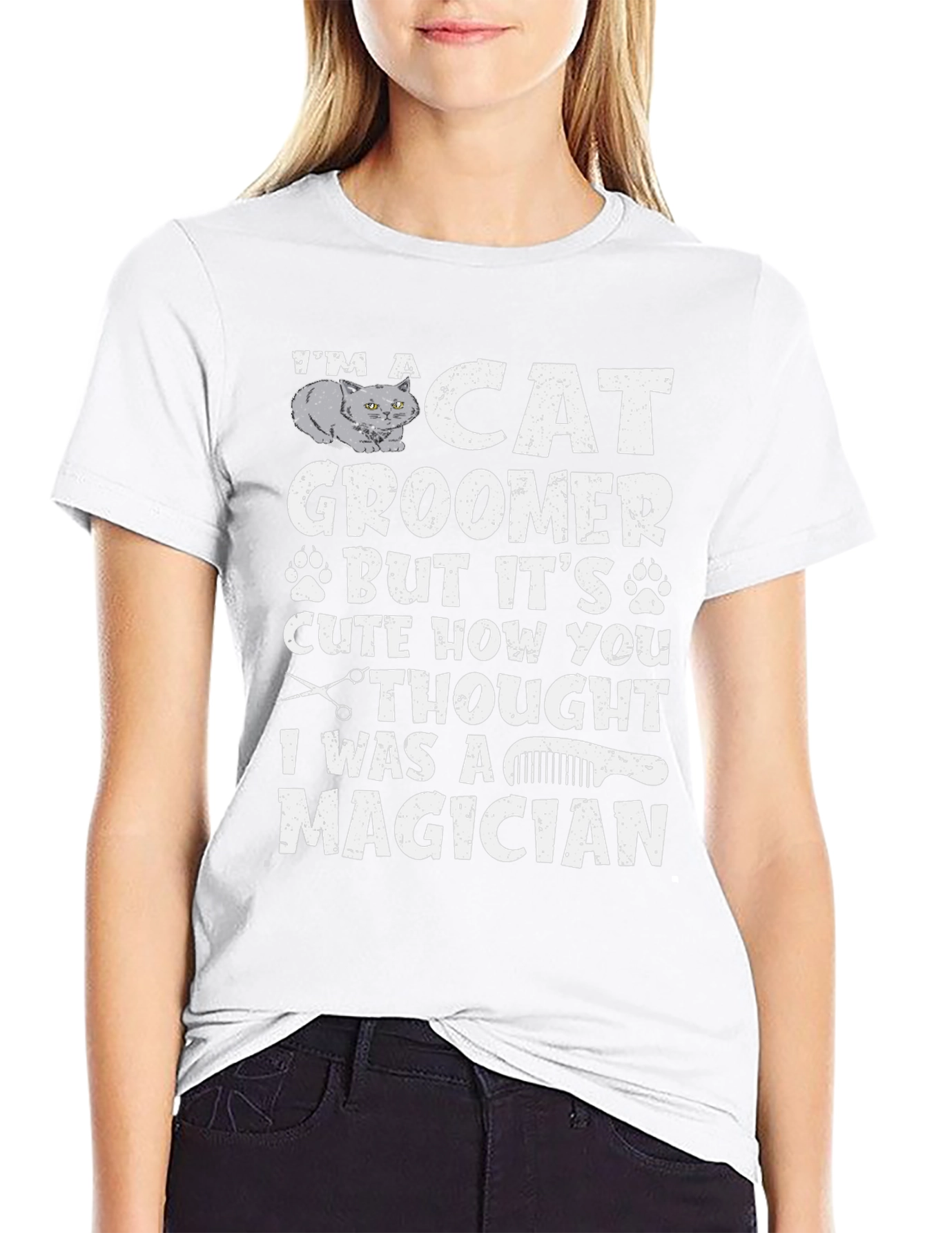 Cat Groomer Magician T-Shirt Funny Pet Salon Gift