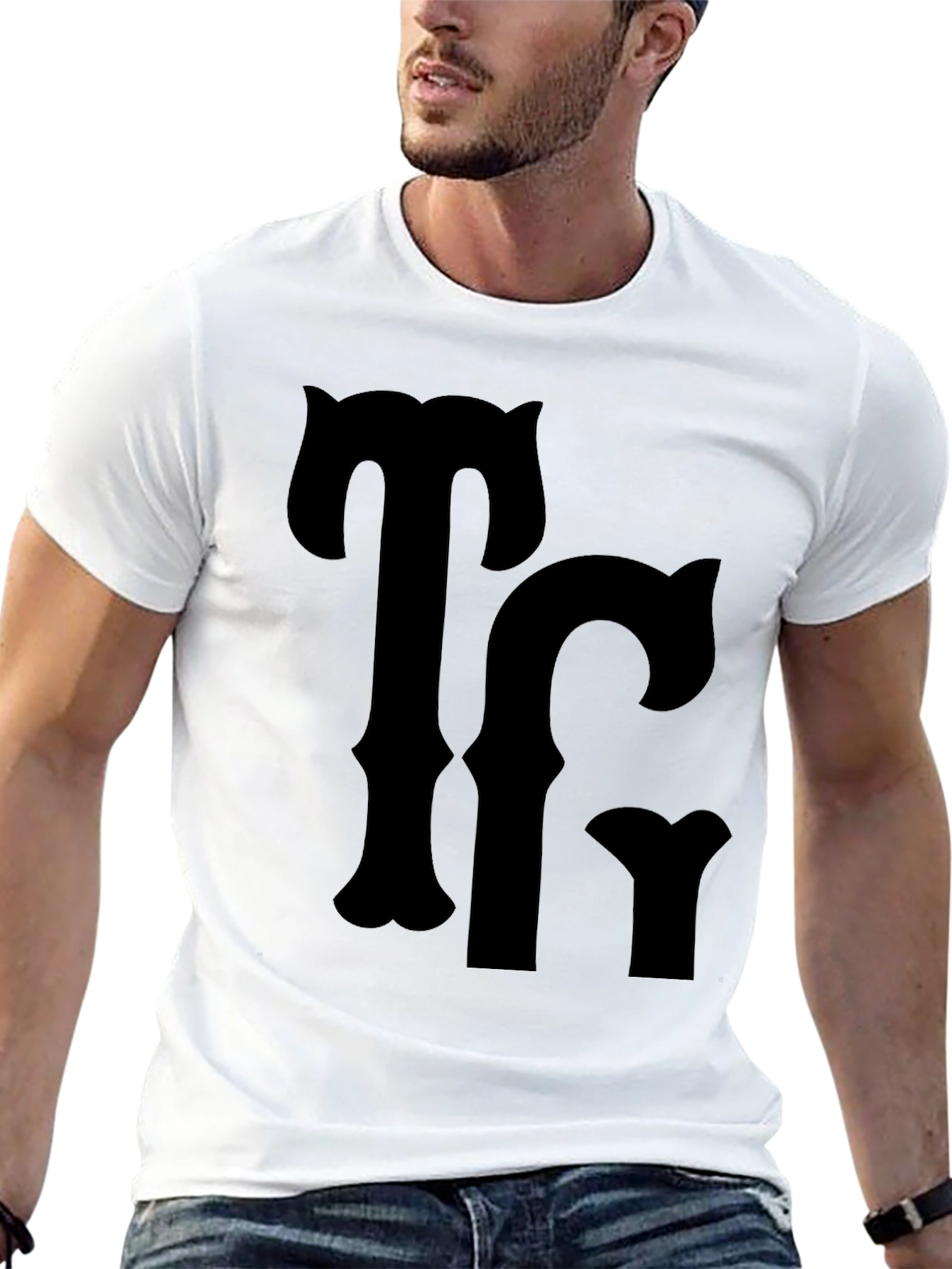 Bold Black T-Shirt with TC Graphic