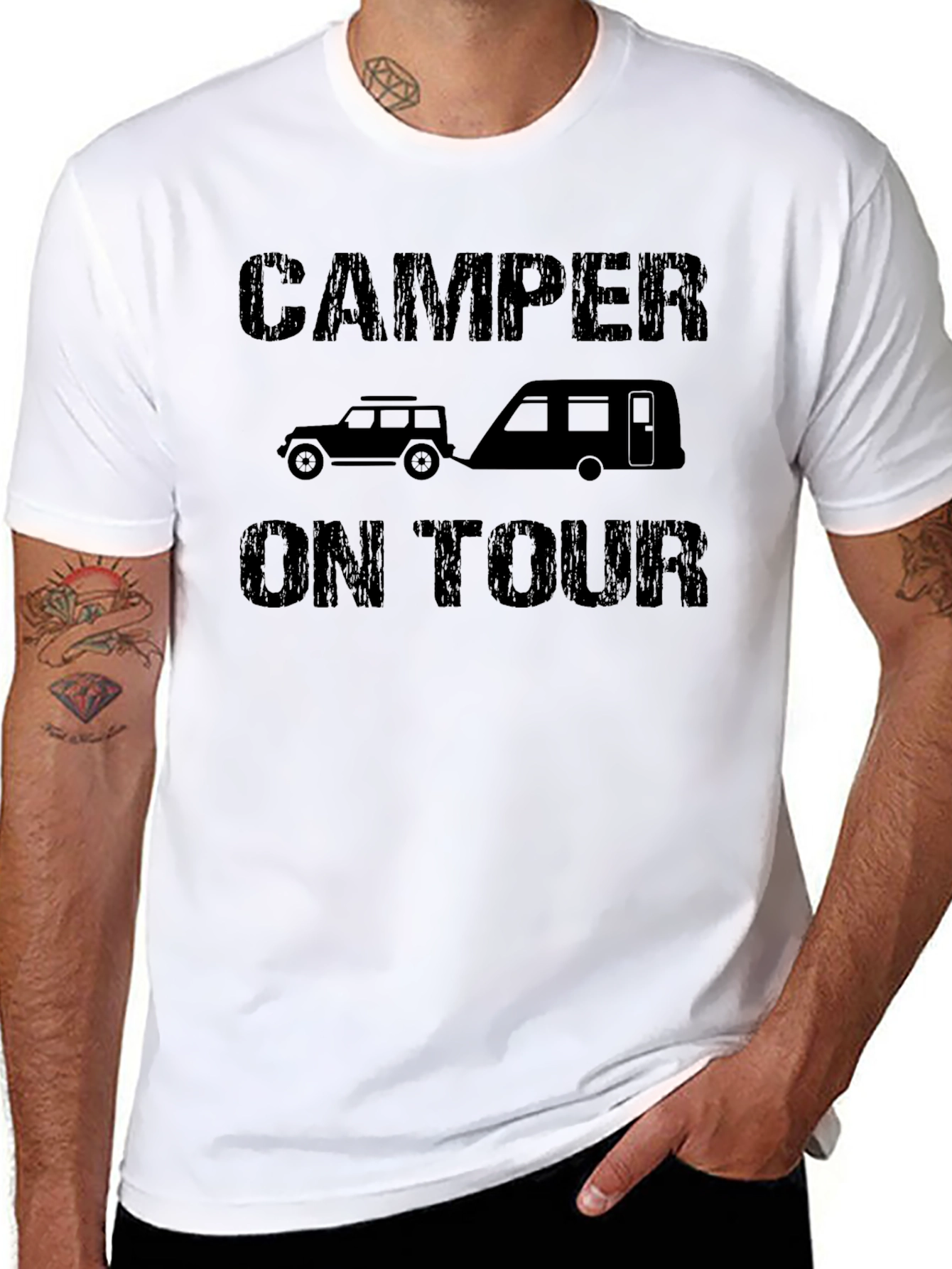 Camper on Tour Black Graphic Tee