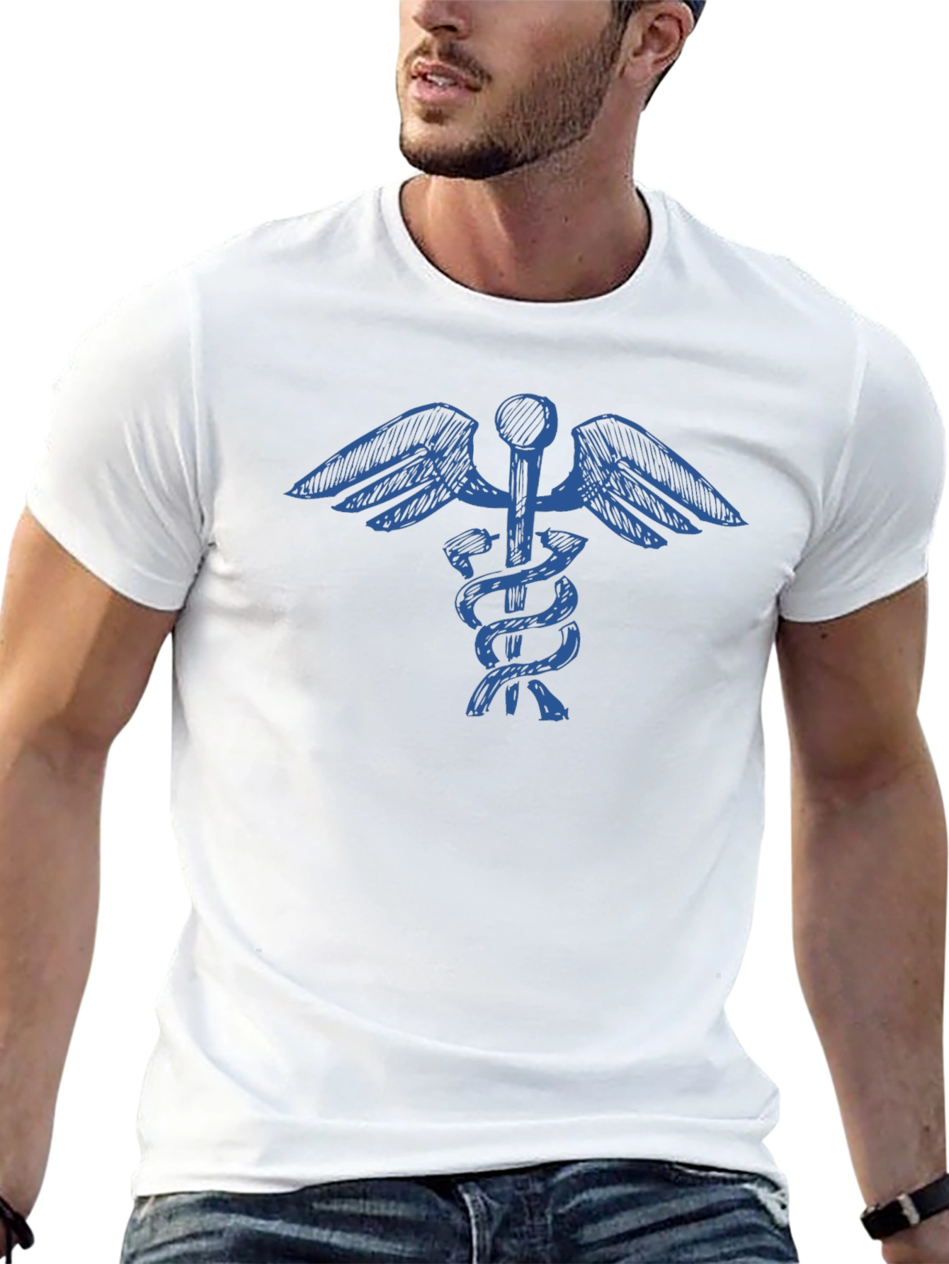 Caduceus T-Shirt - Medical Symbol Tee - Black