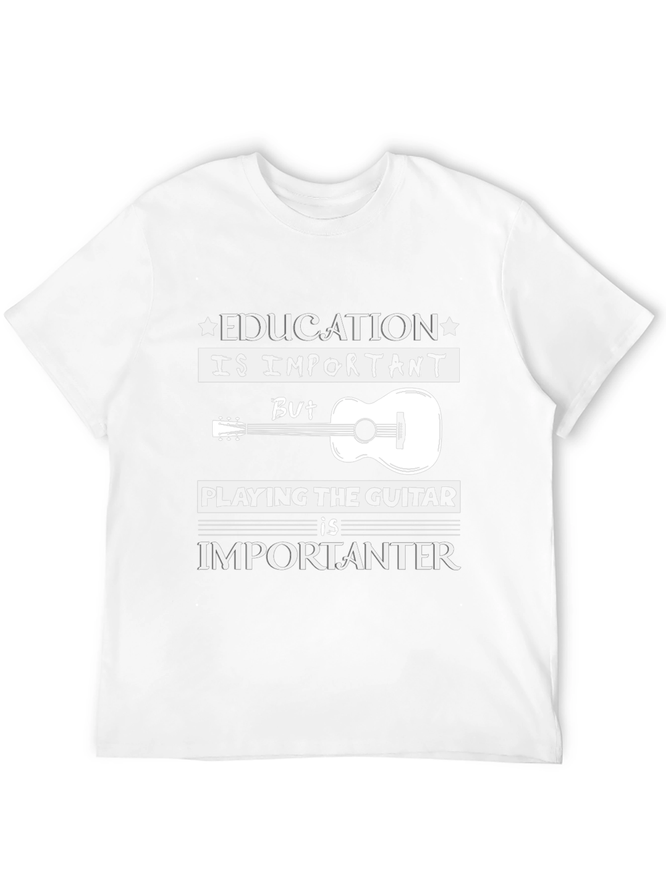 Education vs Guitar T-Shirt: Musicians Tee