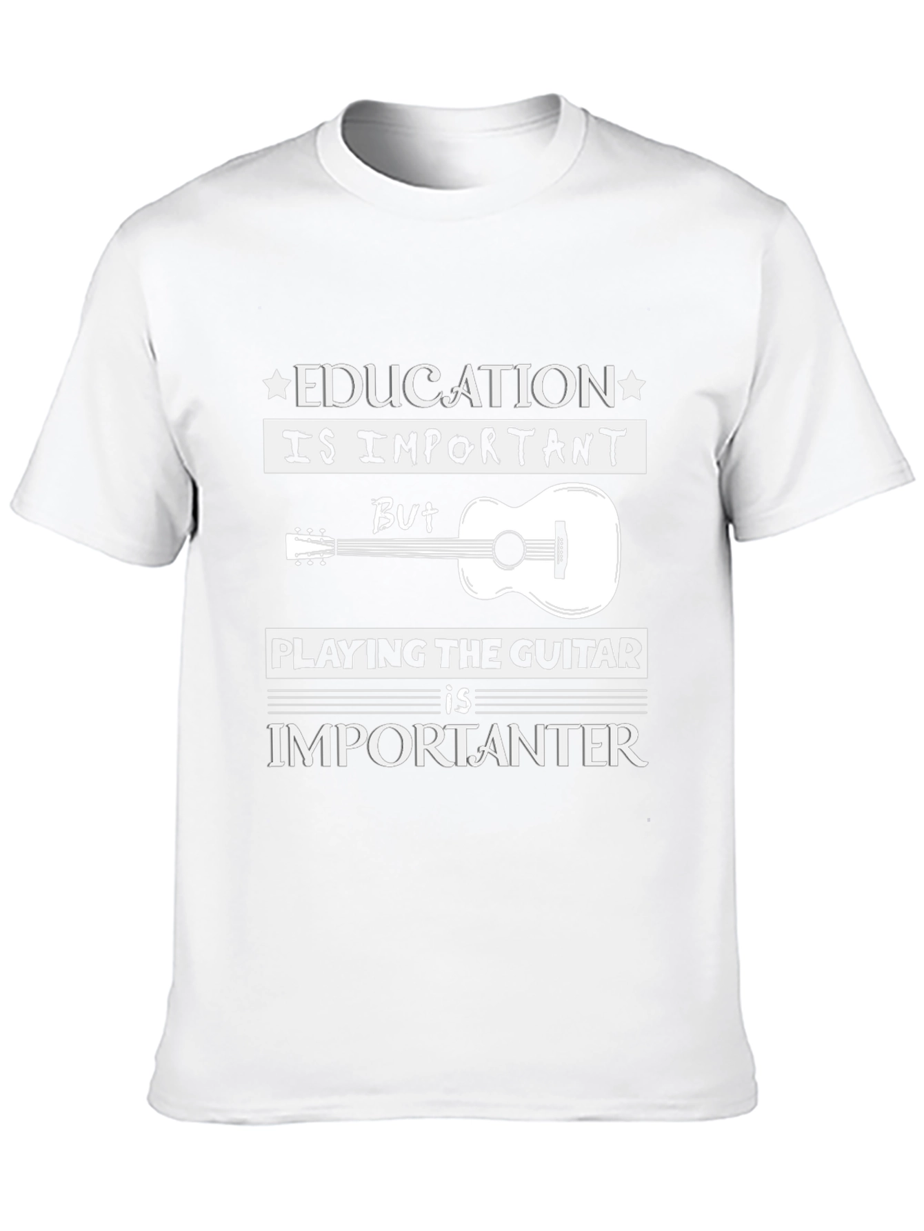 Education vs Guitar T-Shirt: Musicians Tee