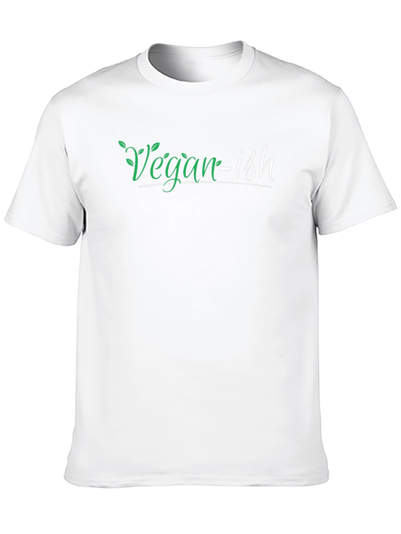 Vegan-ish T-Shirt - Green and White Graphic Tee