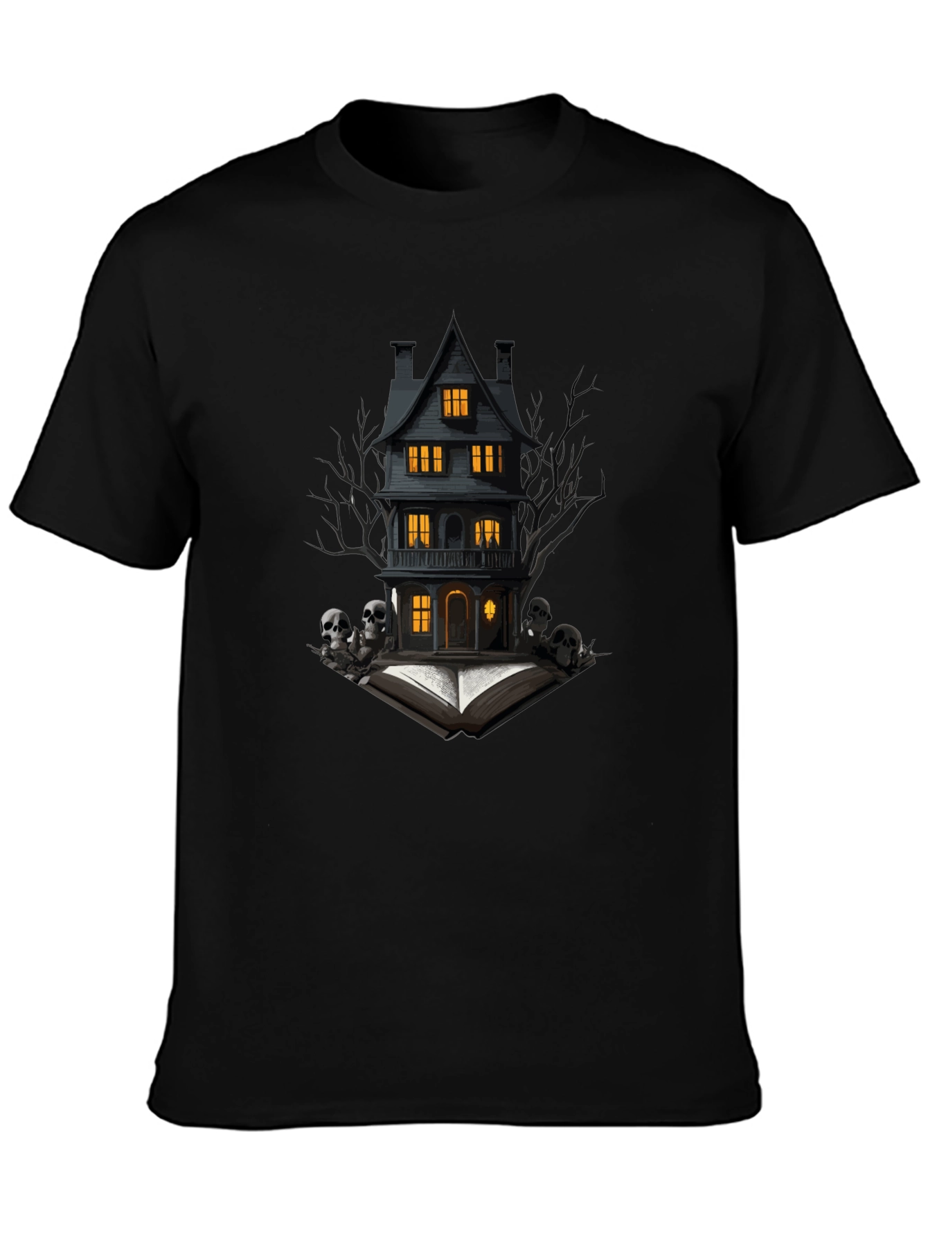 Spooky Haunted House Graphic Tee - Halloween Shirt