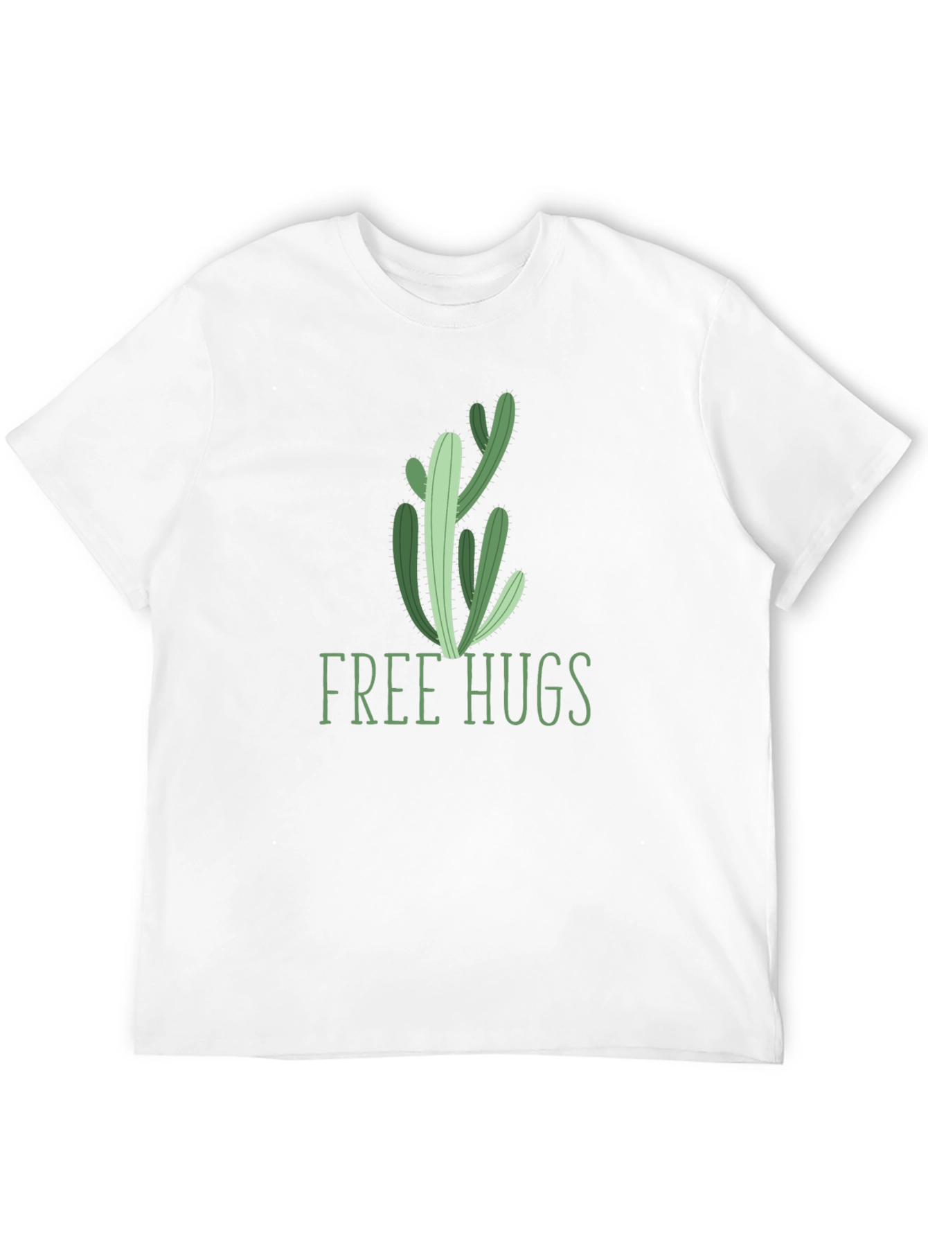 Free Hugs Cactus Graphic Tee - Unisex Cotton T-Shirt