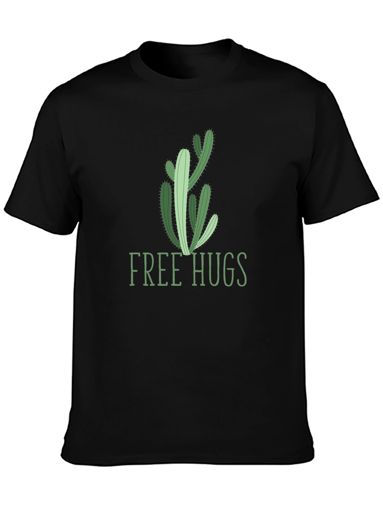 Free Hugs Cactus Graphic Tee - Unisex Cotton T-Shirt
