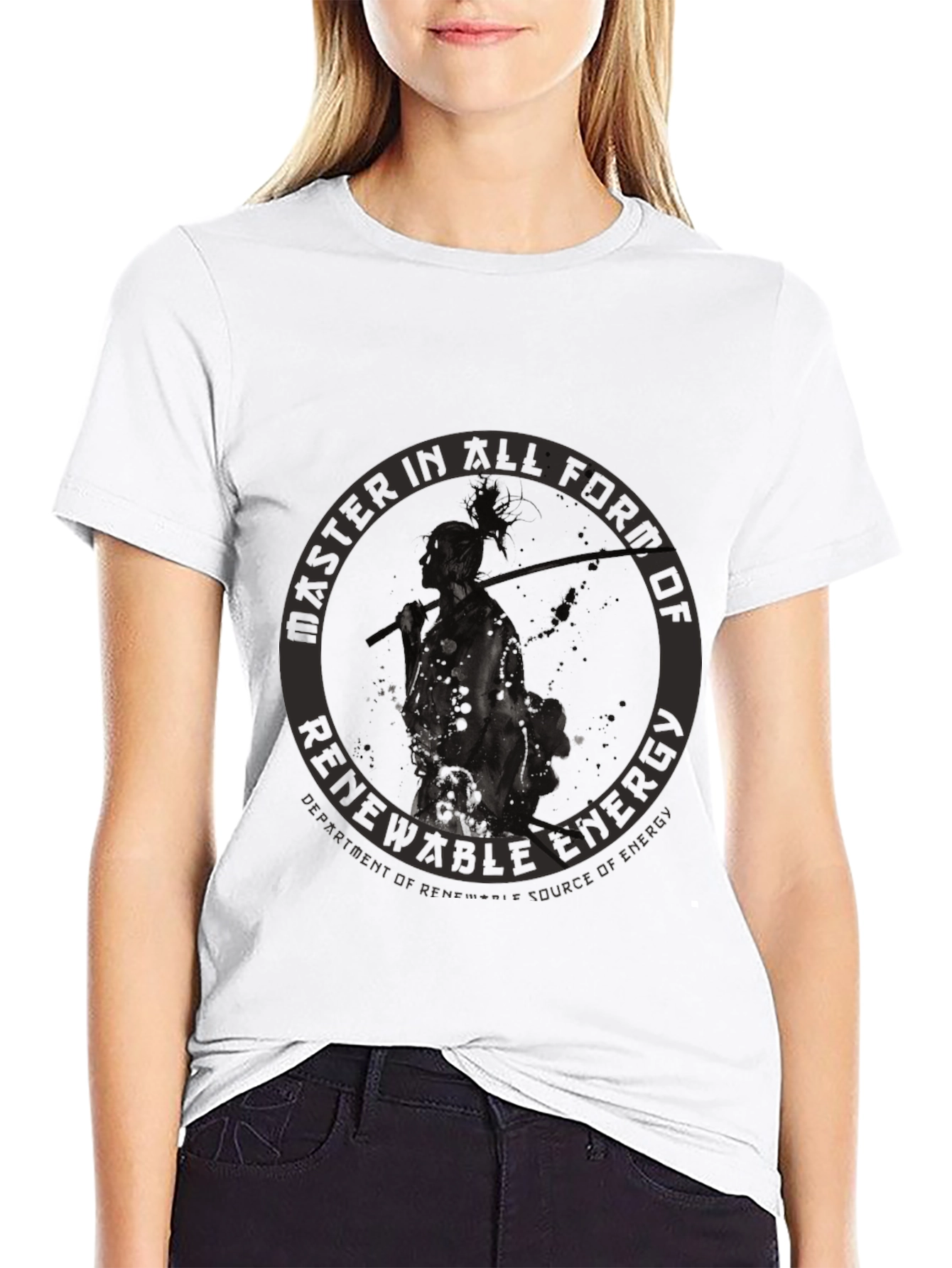 Renewable Energy Graphic Print Black T-Shirt