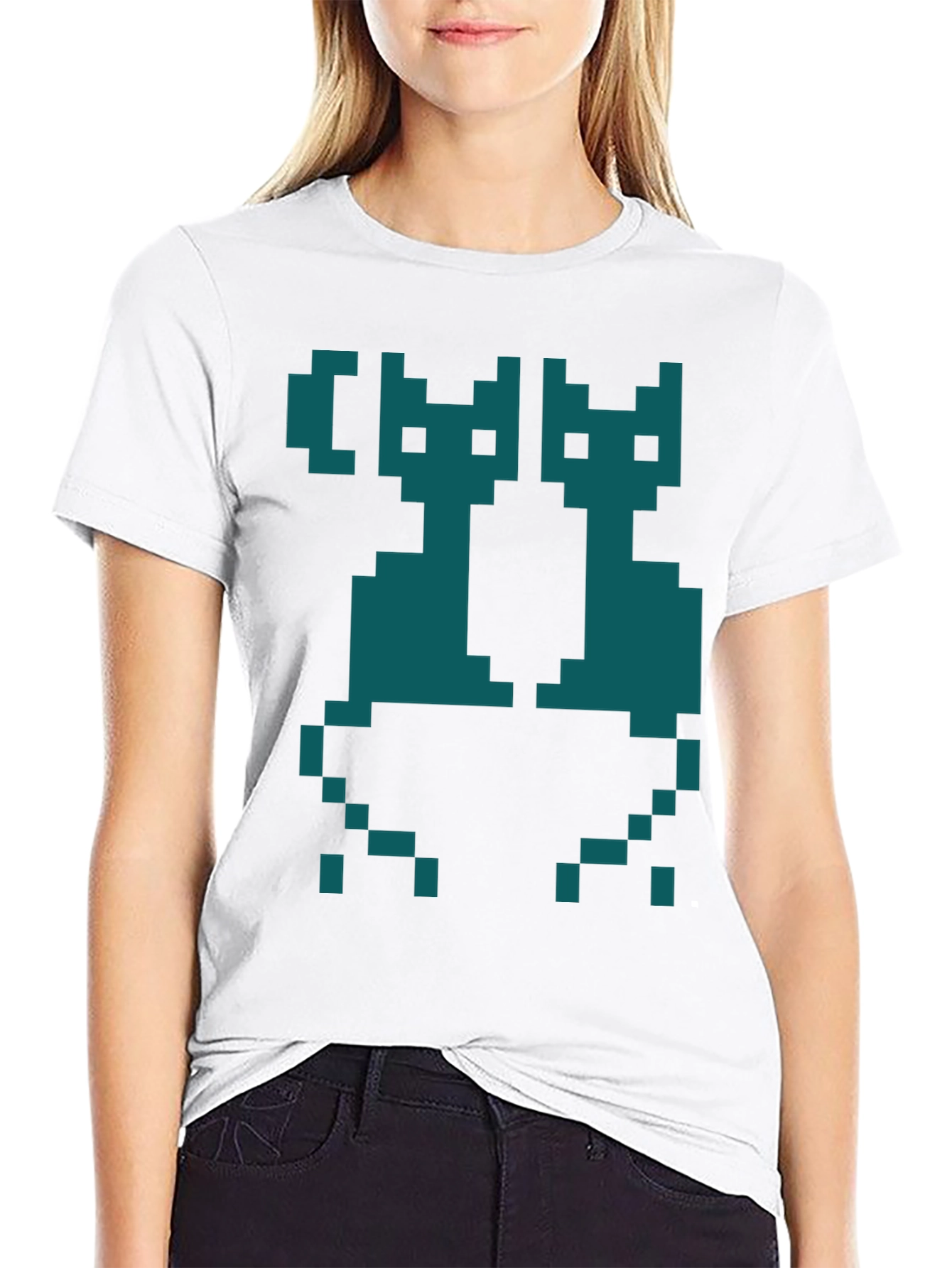 Pixel Cats Graphic T-Shirt - Retro Gaming Style