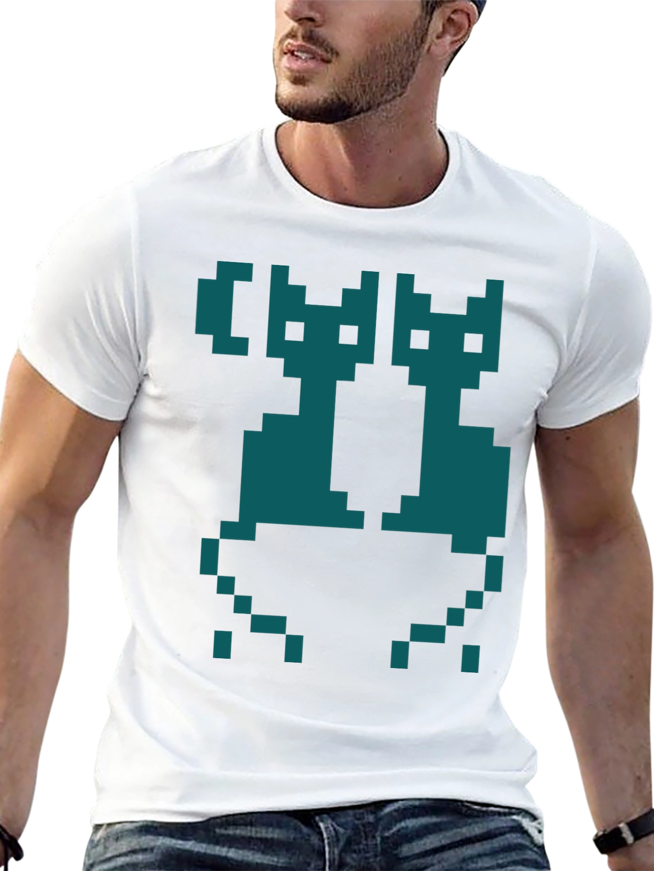Pixel Cats Graphic T-Shirt - Retro Gaming Style