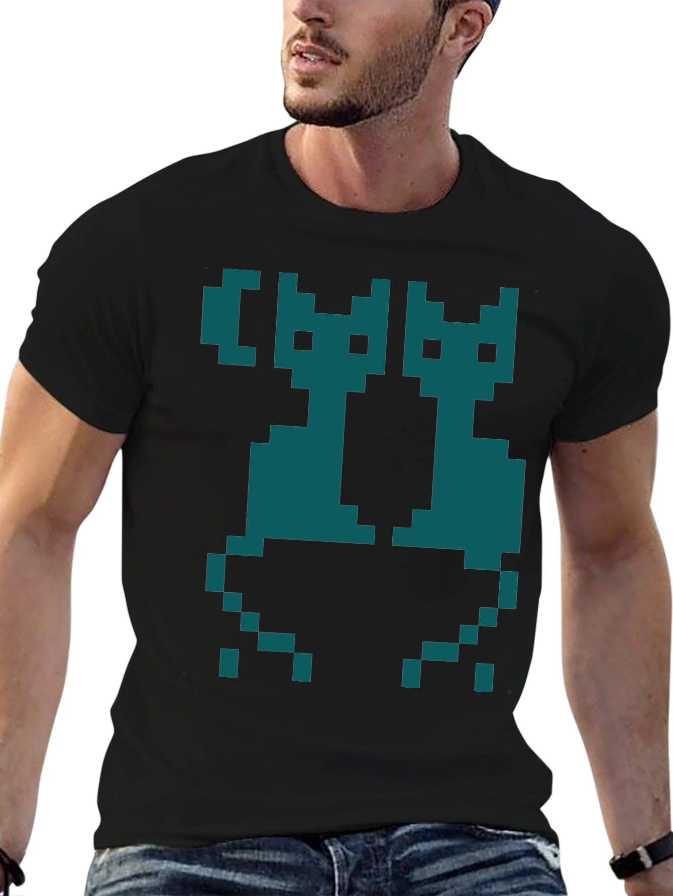 Pixel Cats Graphic T-Shirt - Retro Gaming Style