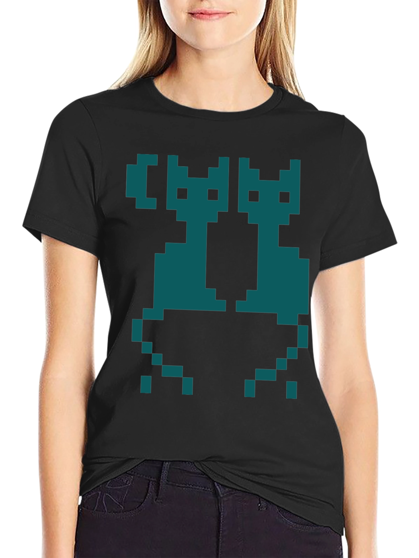 Pixel Cats Graphic T-Shirt - Retro Gaming Style