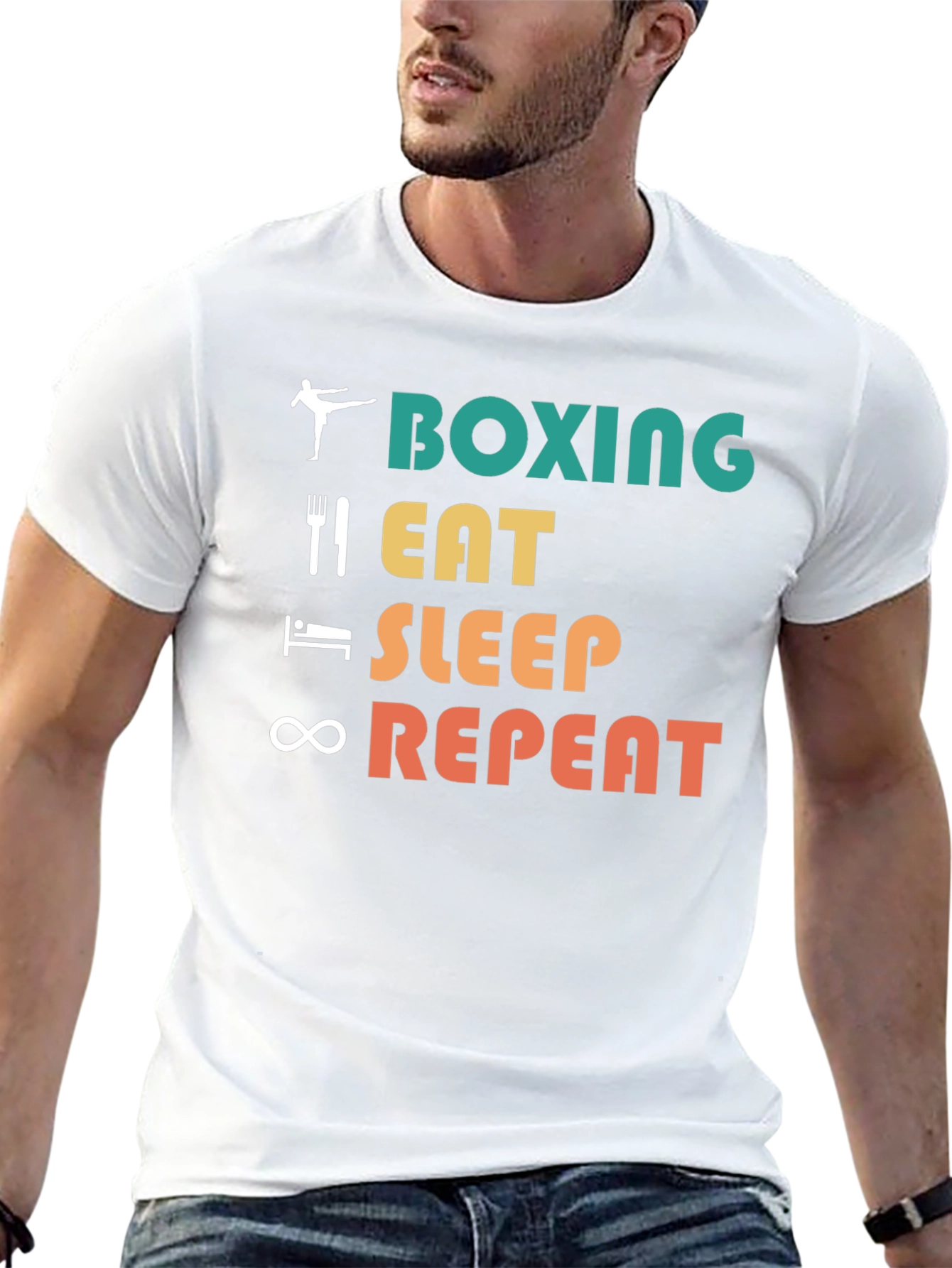 Boxing Eat Sleep Repeat Graphic Tee