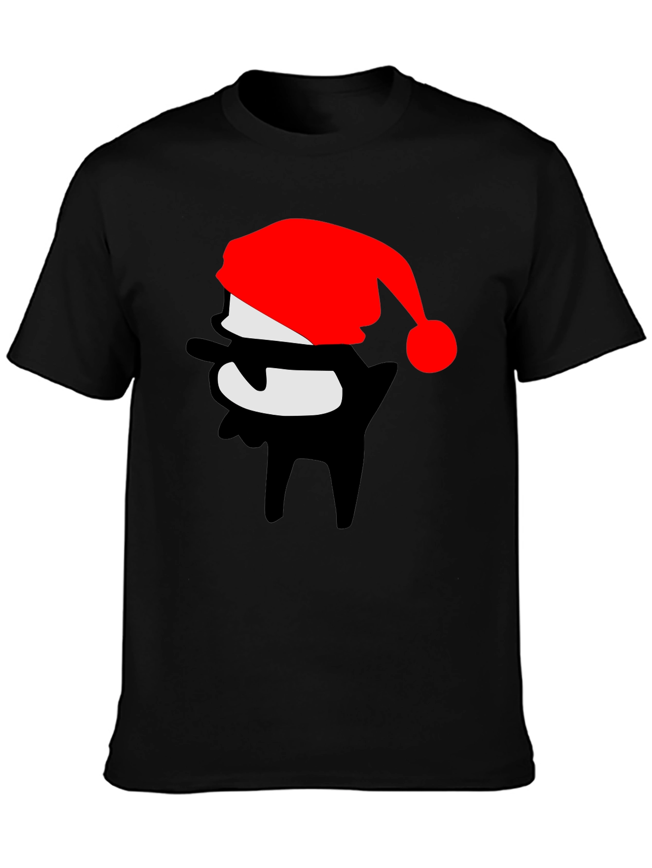 Festive Dab Santa T-Shirt - Black Crew Neck
