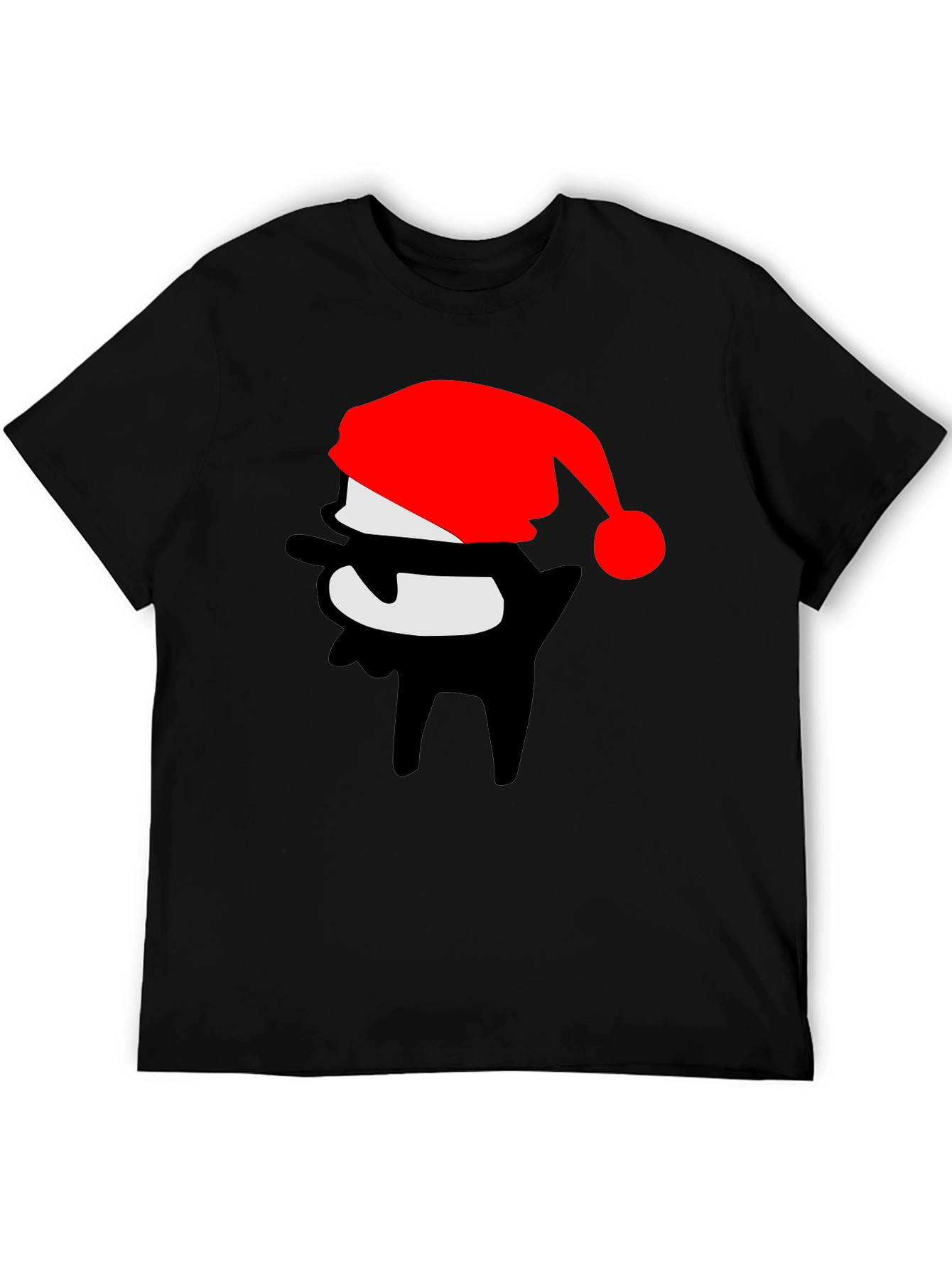 Festive Dab Santa T-Shirt - Black Crew Neck