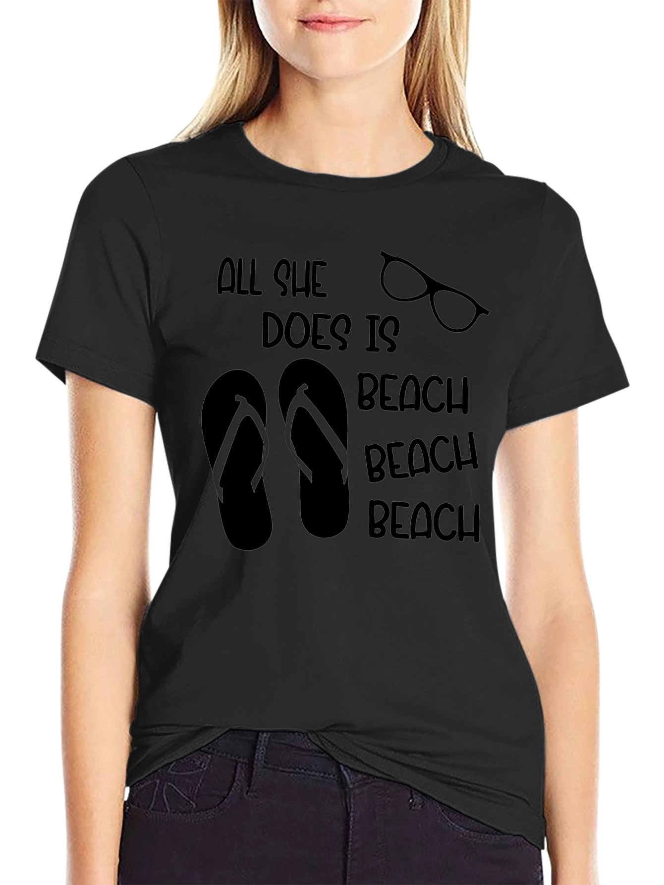 All She Does Is Beach T-Shirt