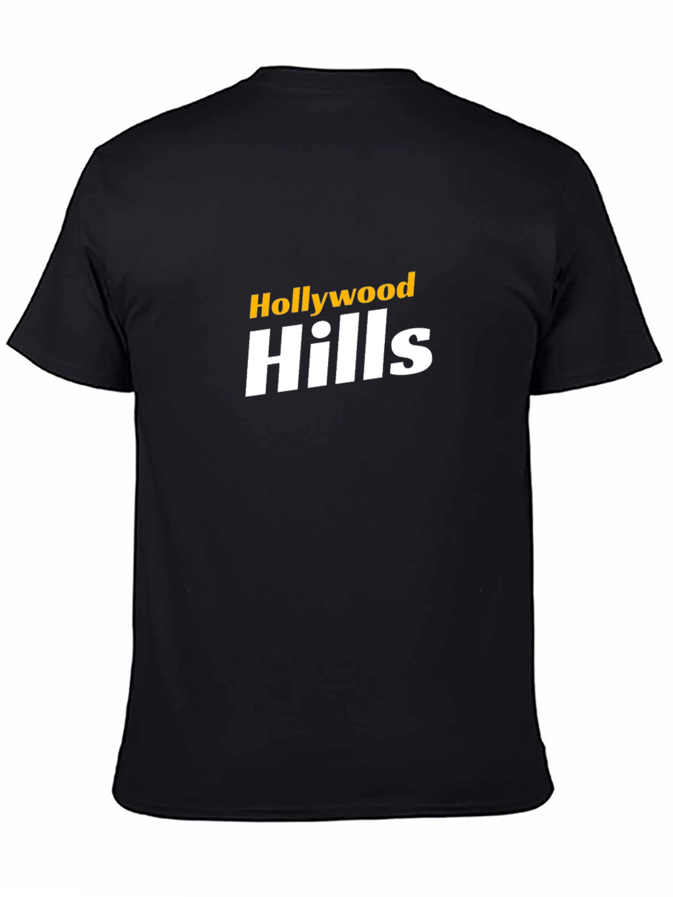 Hollywood Hills Graphic Tee - Black Cotton Blend T-Shirt