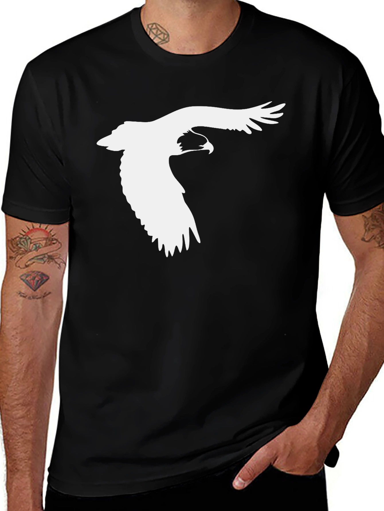 Eagle Graphic Black Tee - Mens Short Sleeve