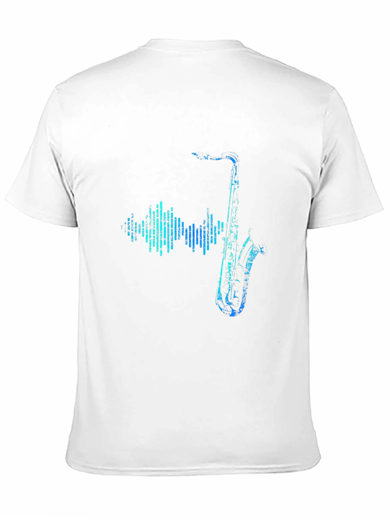 Saxophone Soundwave Graphic Tee - Black Cotton