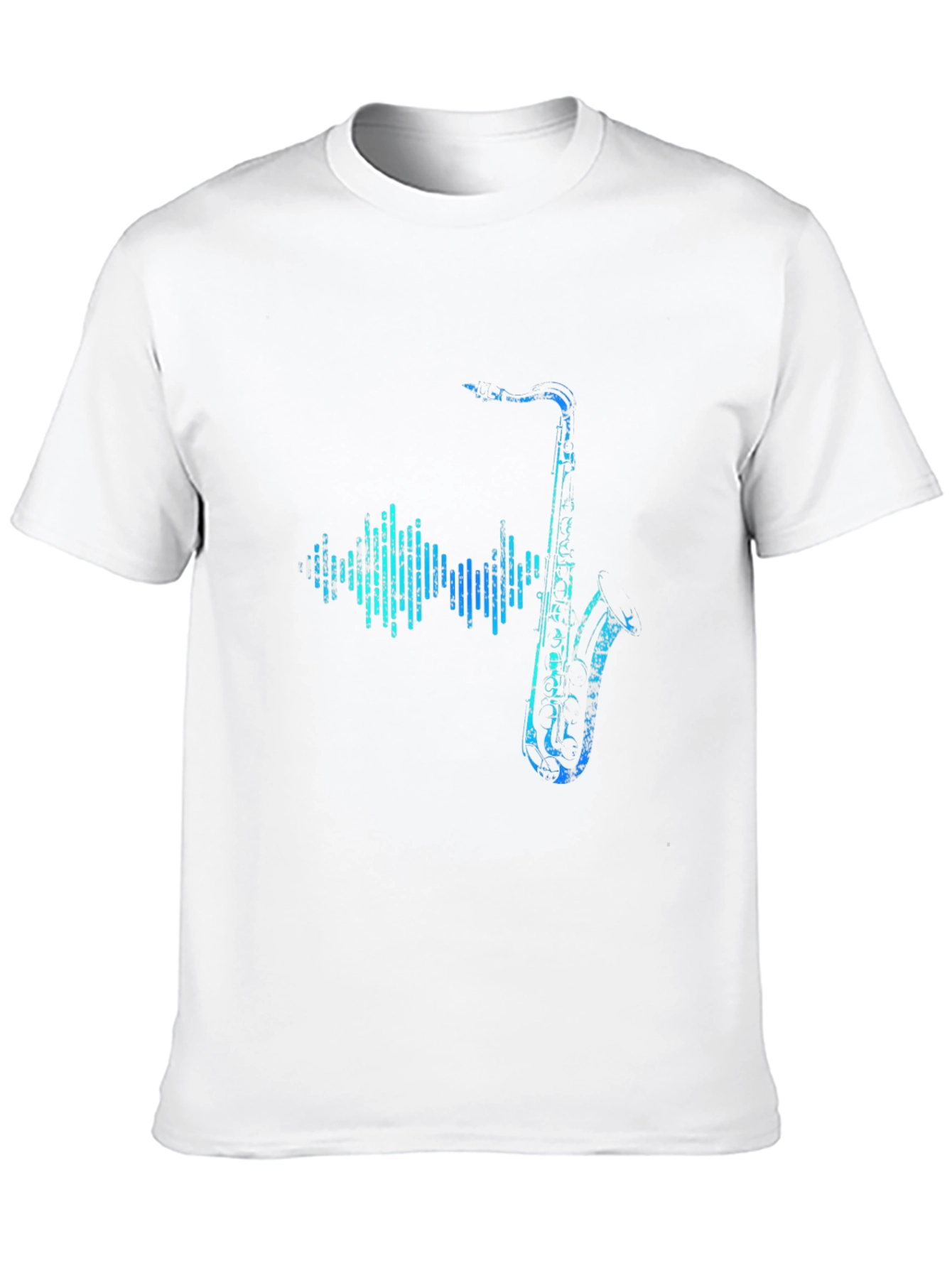 Saxophone Soundwave Graphic Tee - Black Cotton