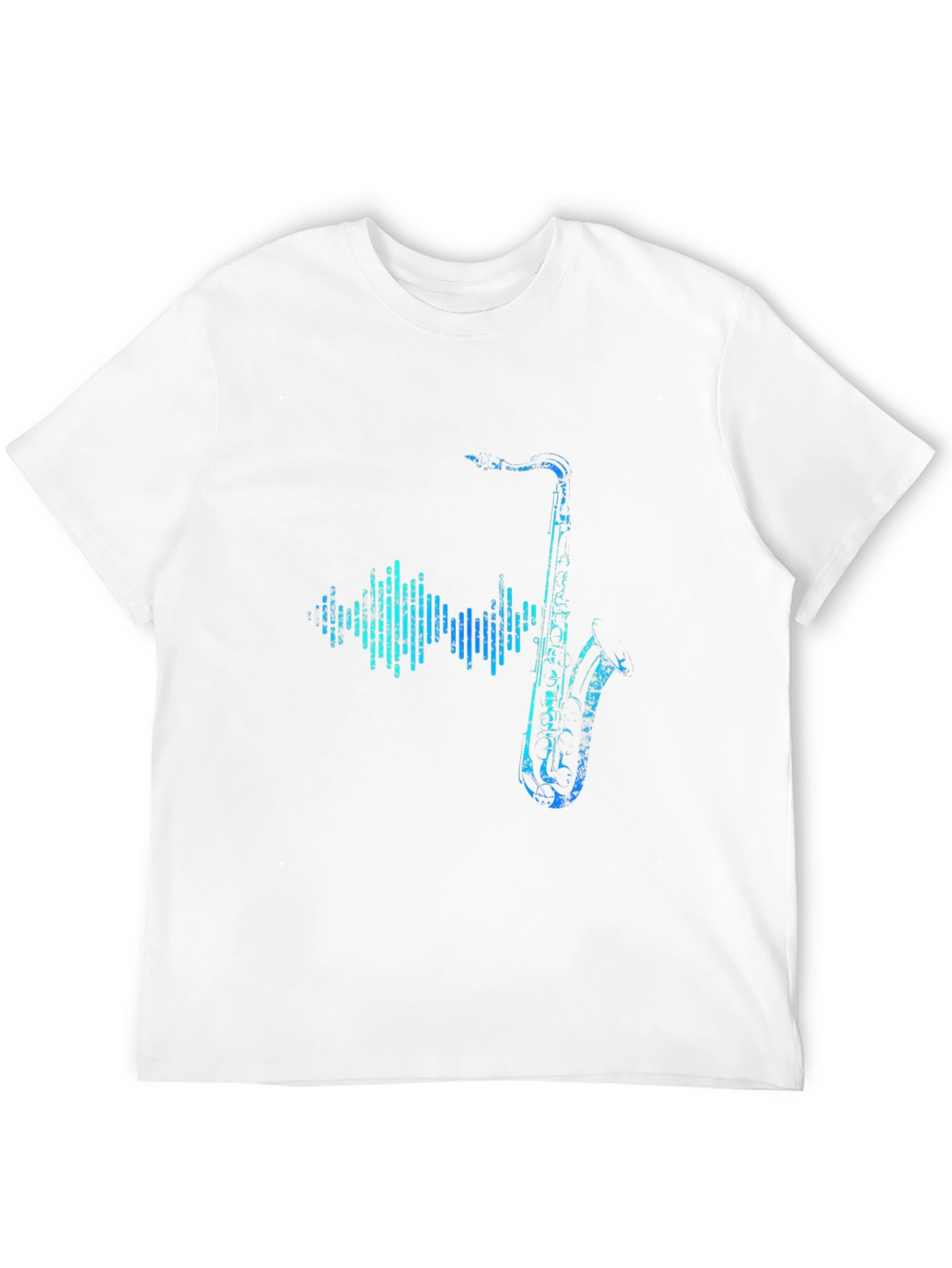 Saxophone Soundwave Graphic Tee - Black Cotton