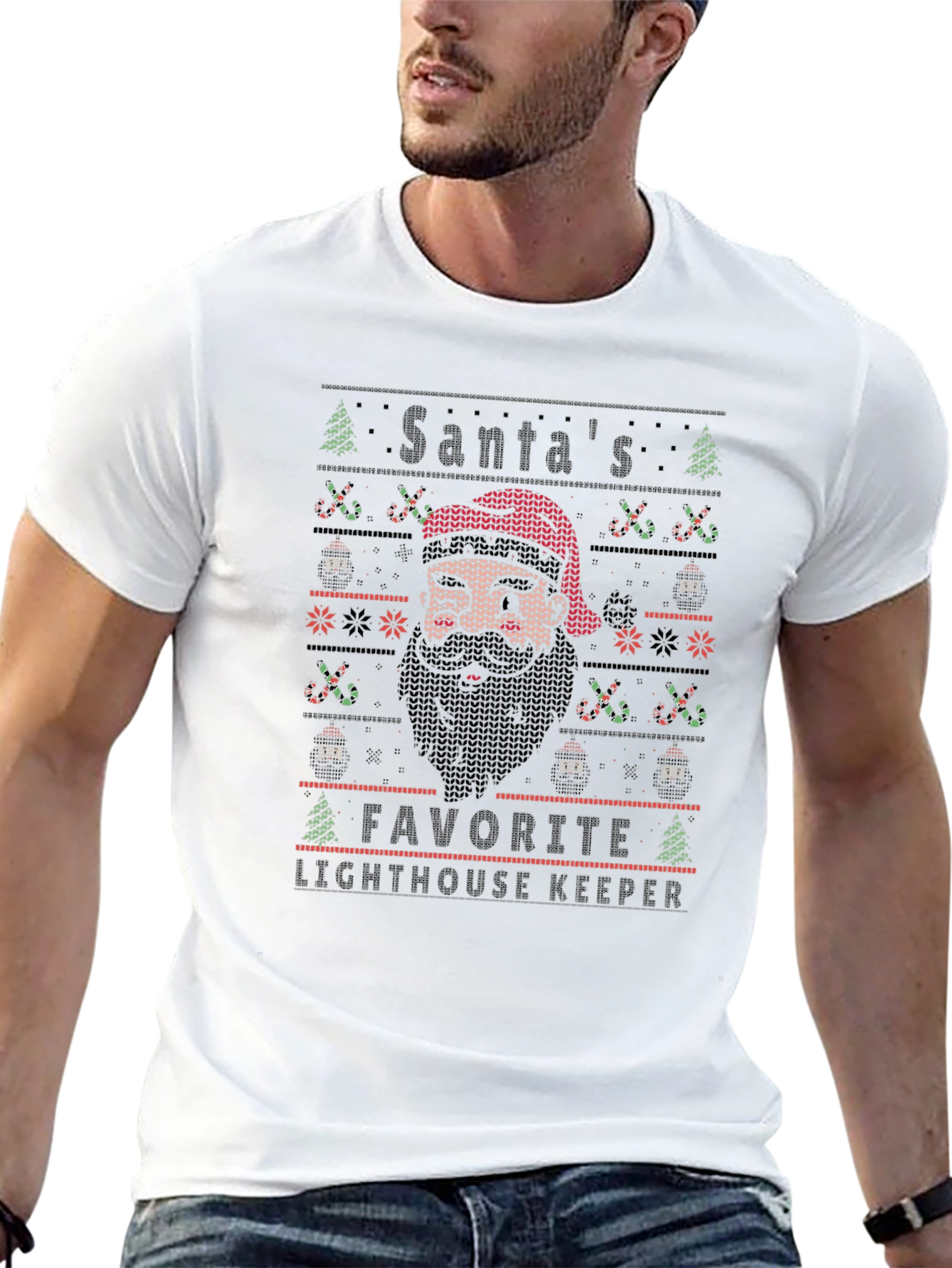 Santas Favorite Lighthouse Keeper Christmas T-Shirt