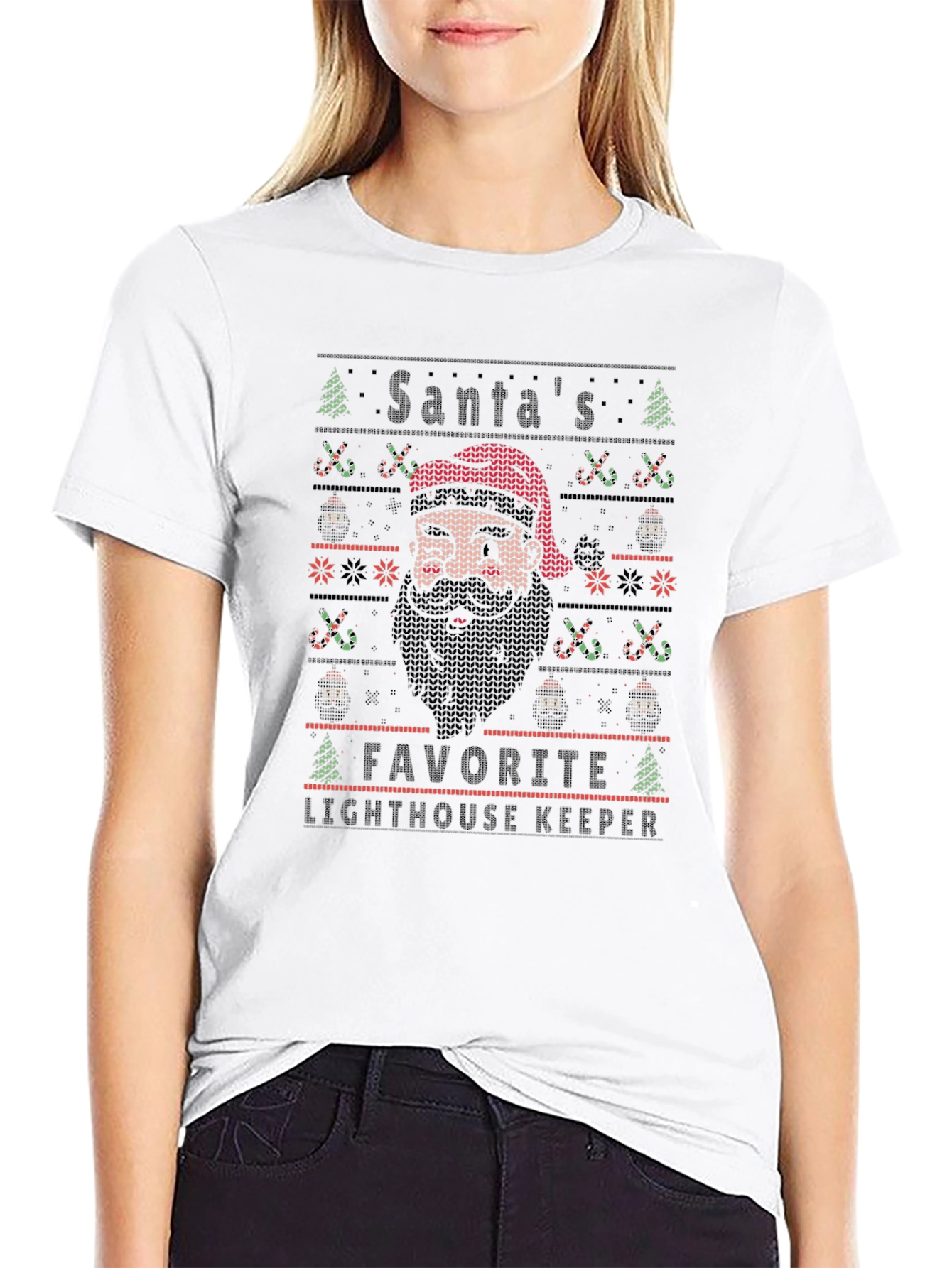 Santas Favorite Lighthouse Keeper Christmas T-Shirt