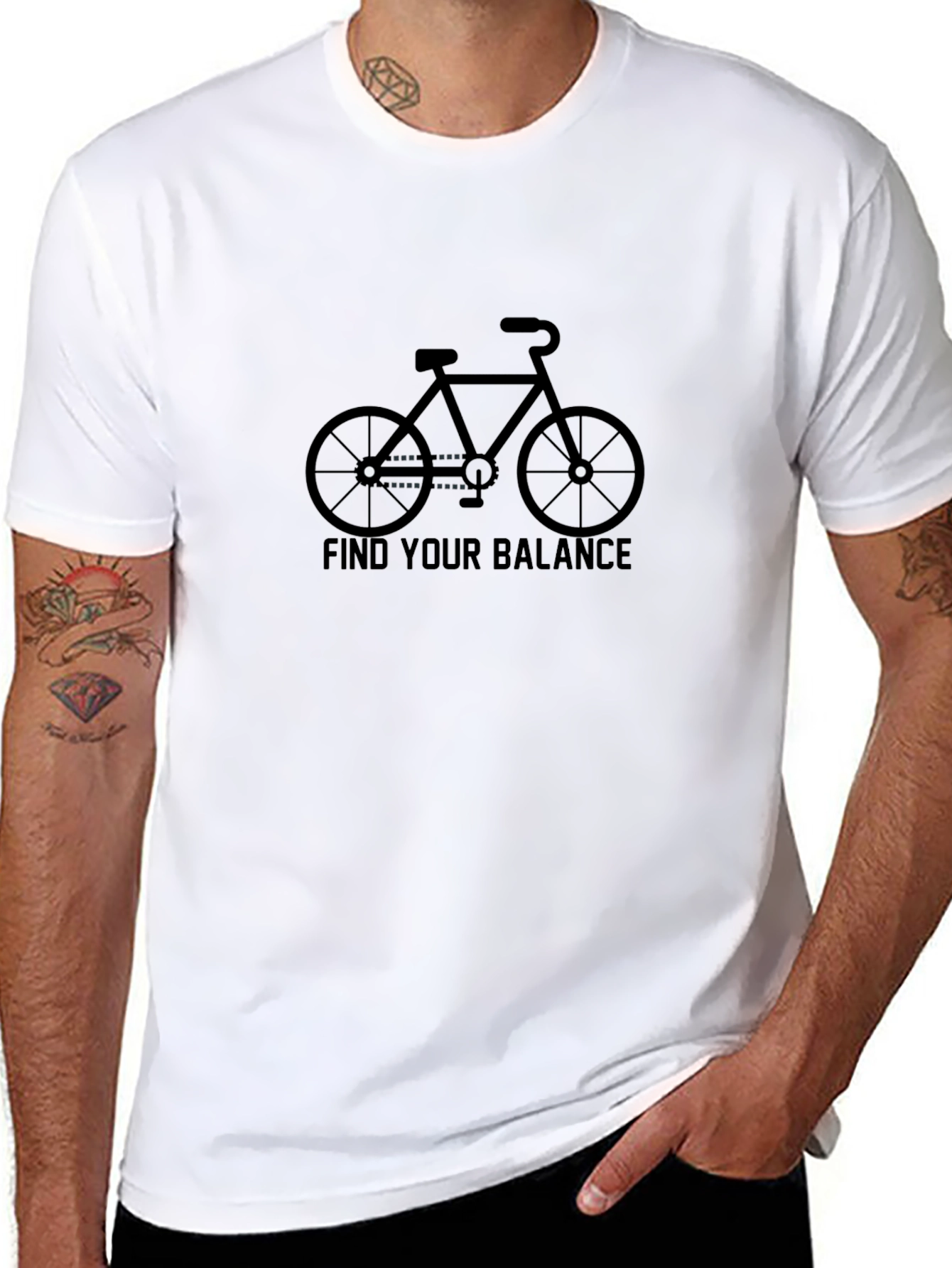 Find Your Balance - Bicycle Graphic T-Shirt