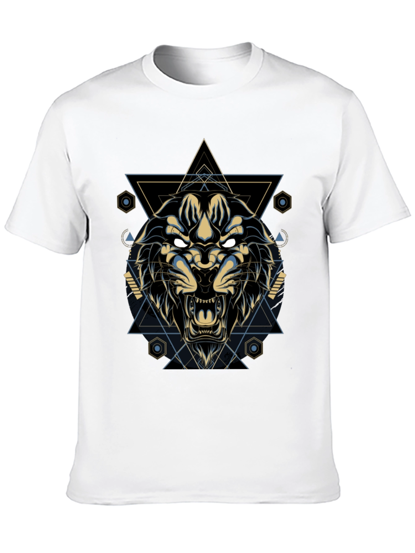 Geometric Lion Graphic Tee - Cool & Stylish