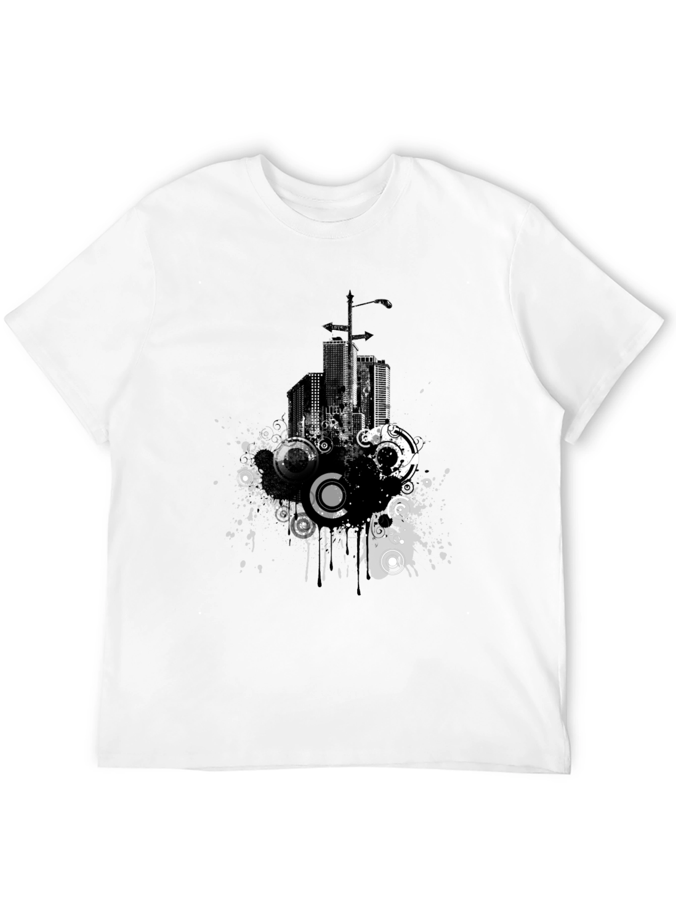 Urban Pulse Graphic Tee - Modern Cityscape Design