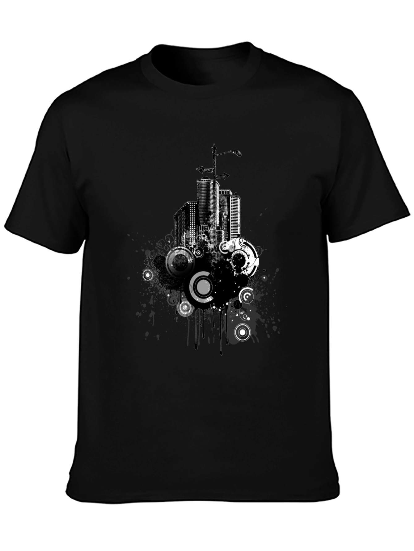 Urban Pulse Graphic Tee - Modern Cityscape Design