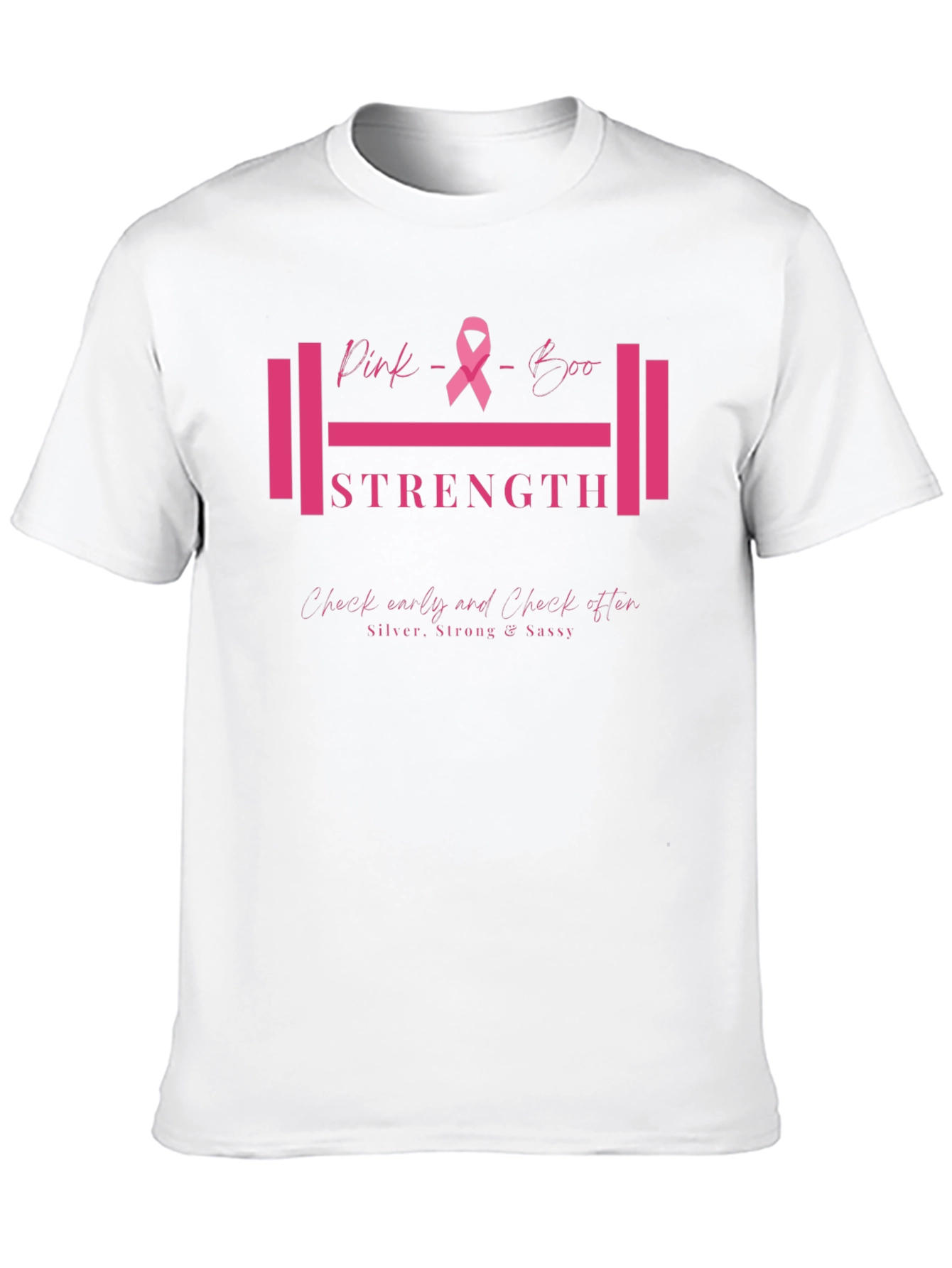Pink Boo Strength Breast Cancer Awareness T-Shirt