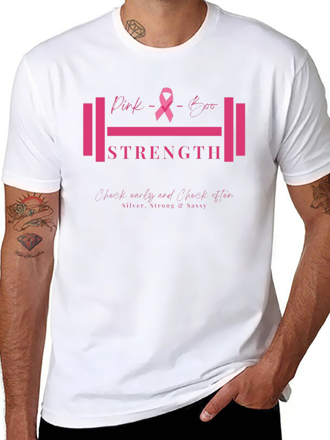 Pink Boo Strength Breast Cancer Awareness T-Shirt
