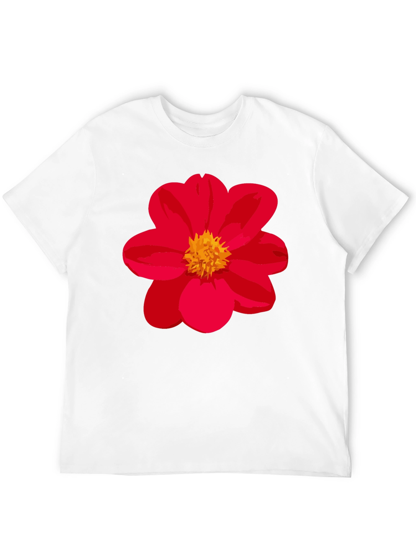 Floral Graphic Tee - Bold Red Flower Shirt