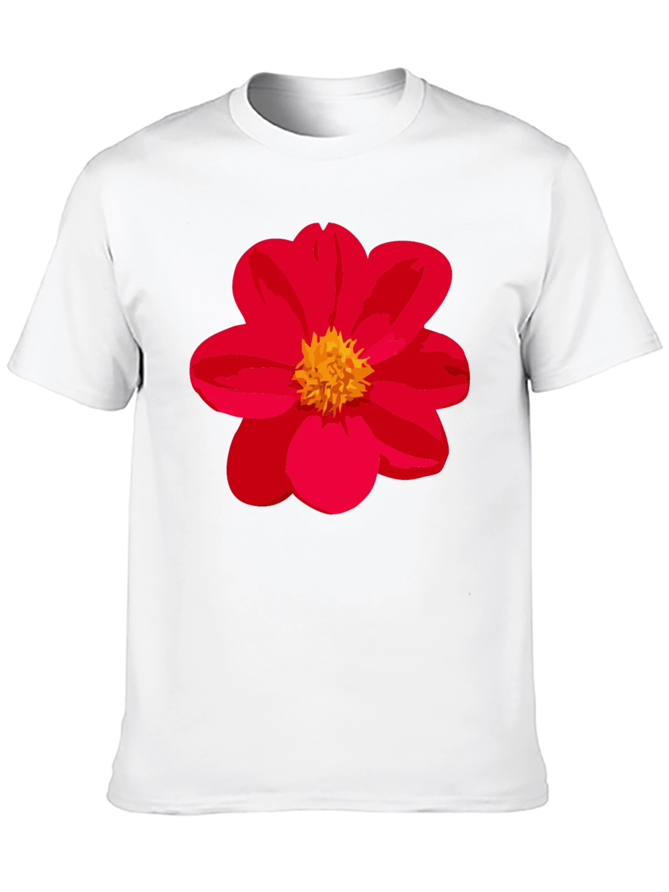 Floral Graphic Tee - Bold Red Flower Shirt