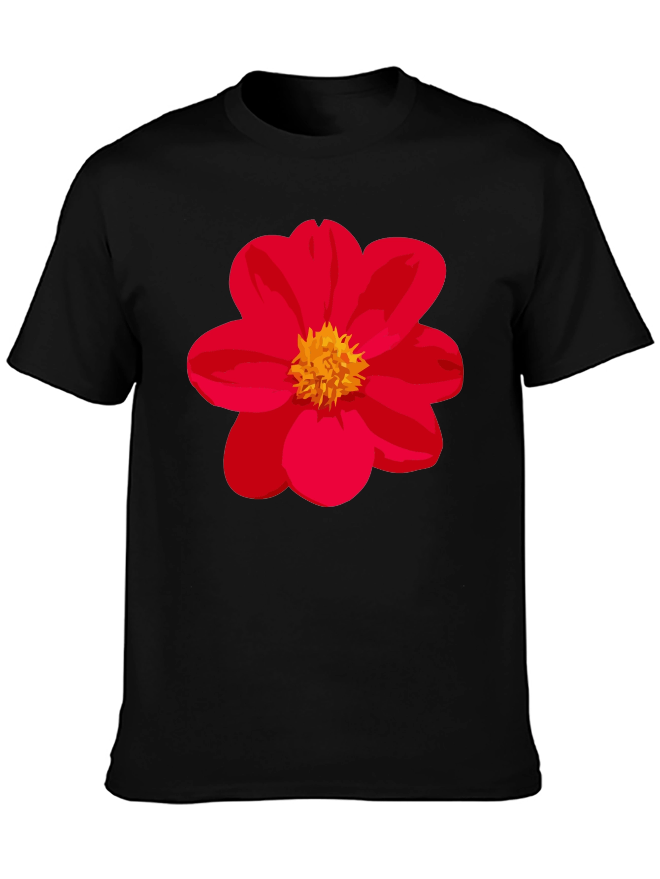 Floral Graphic Tee - Bold Red Flower Shirt