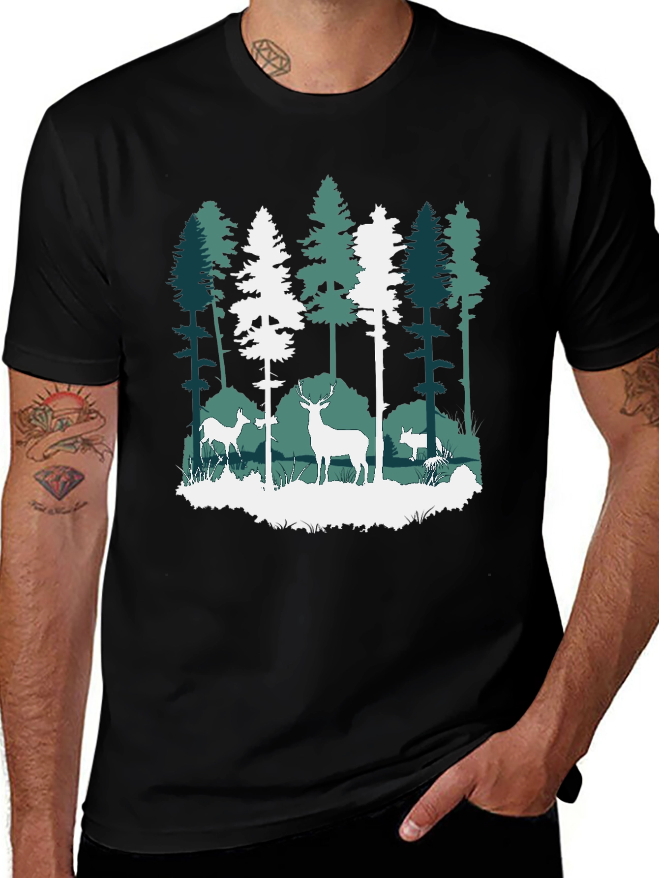 Nature Deer Forest Graphic Tee